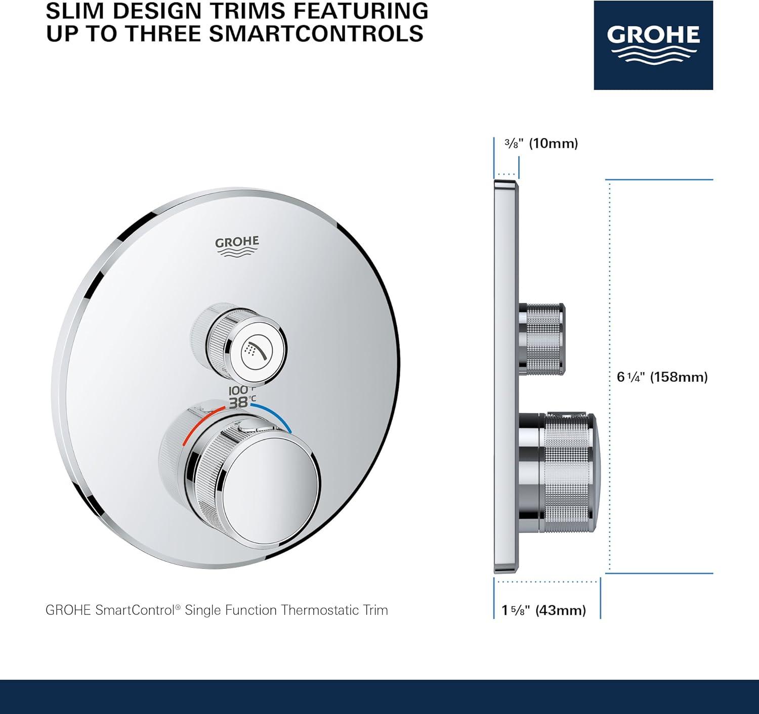 GROHE Grohtherm SmartControl Shower Thermostatic Valve Trim Kit