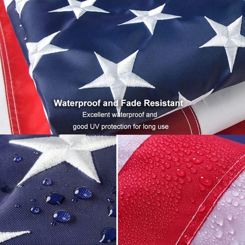 American flag USA flag 3x5FT-Embroidered Stars Flag Double Stitched Sewn Stripes Outdoors Indoors Heavy Duty flag Brass Grommets Banner