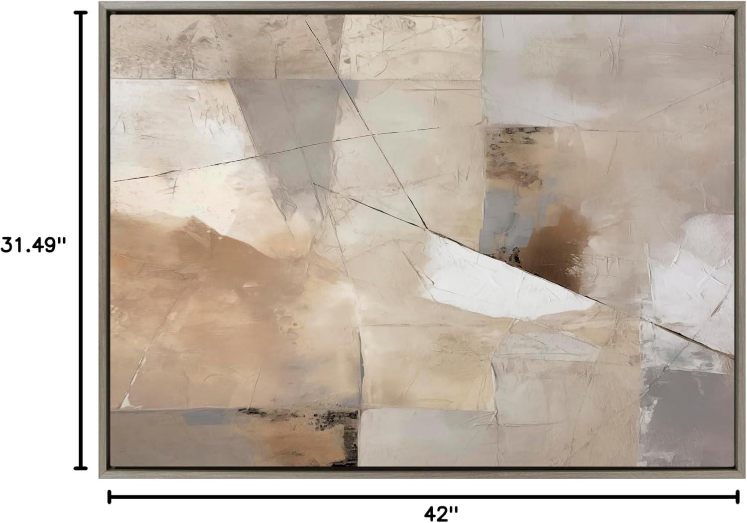Kate & Laurel All Things Decor 31.5"x41.5" Sylvie Contemporary Neutral Textured Abstract Framed Canvas by The Creative Bunch Studio Gray