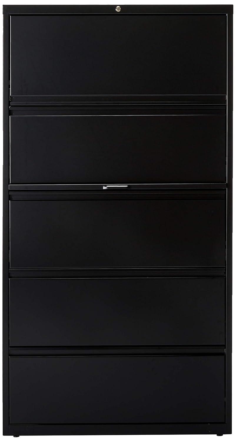 Lorell Lateral Files Cabinet - 5 -Drawer (s) for File - Letter, Legal, A4 - Ball-Bearing Suspension.