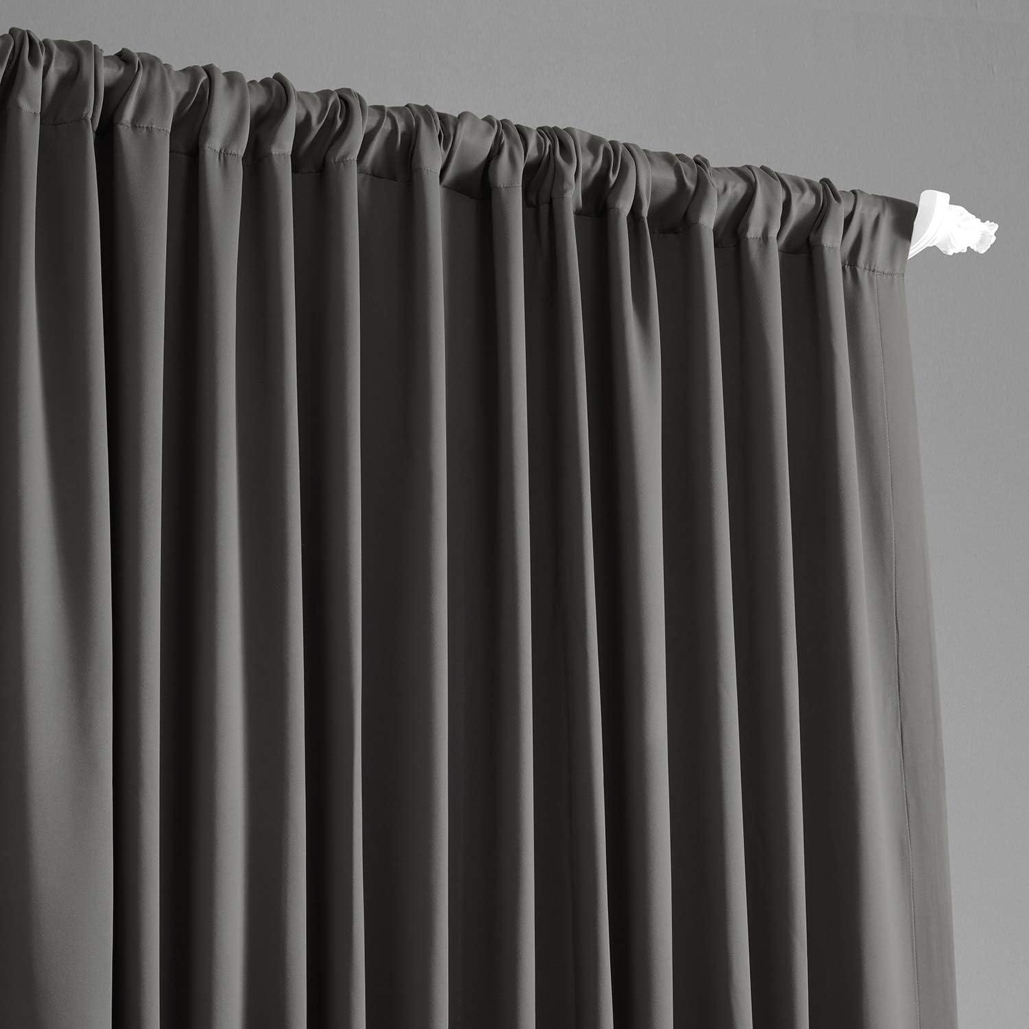 Anthracite Grey Doublewide Blackout Polyester Curtain Panel 100" x 108"