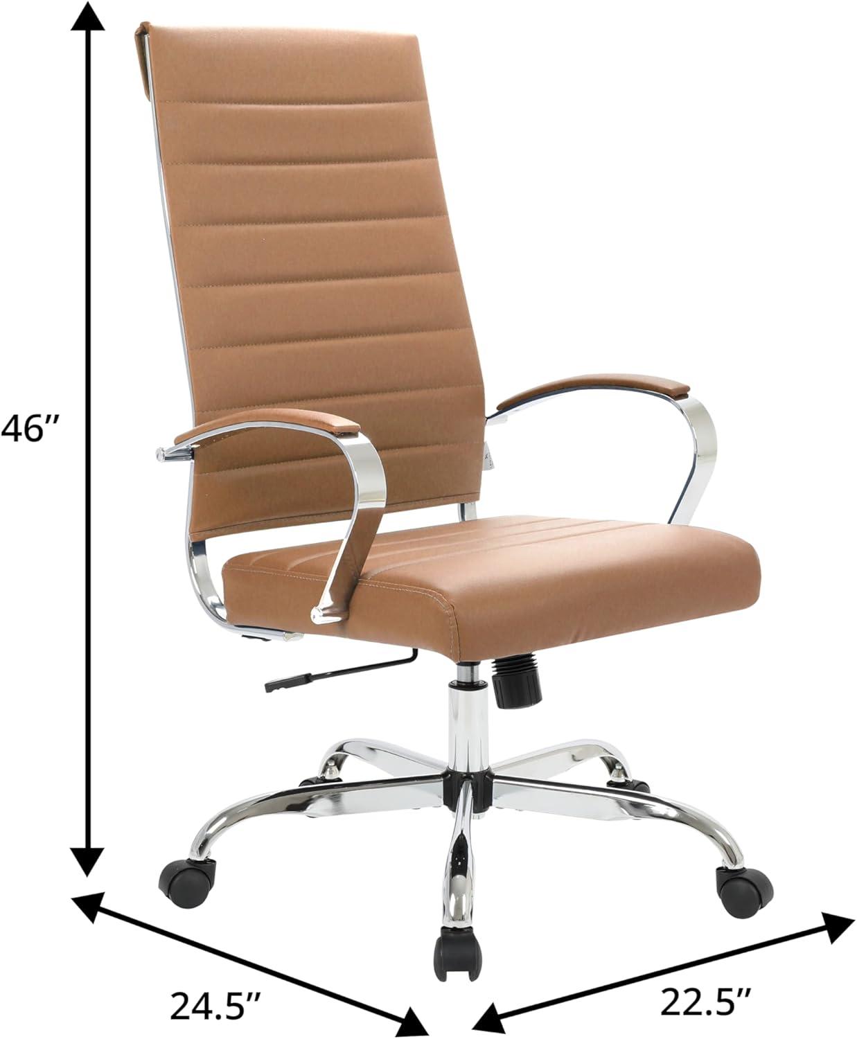 LeisureMod Benmar Modern High Back Leather Office Chair
