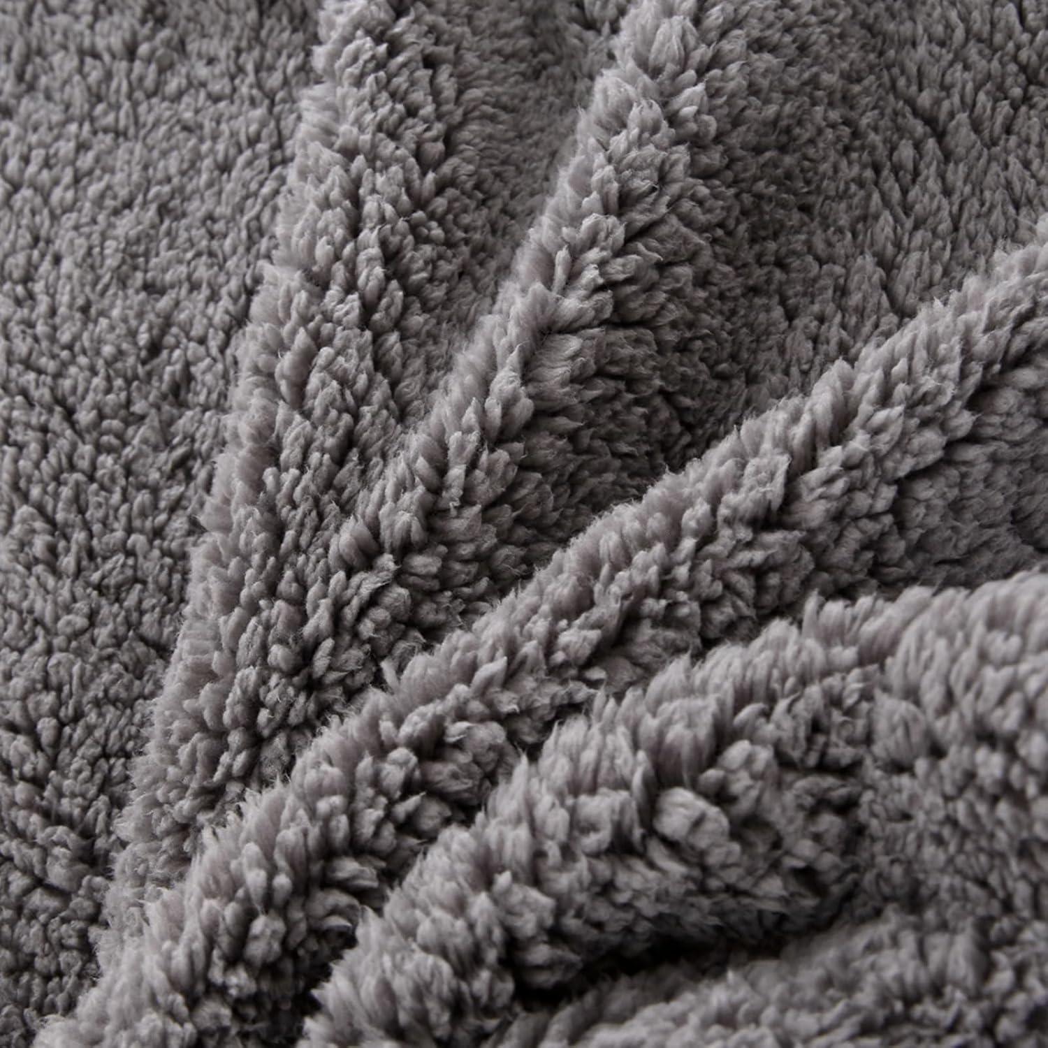 PU MEI Sherpa Throw Blanket for Couch Sofa 60”*80”- Fleece Tufted Fuzzy Soft Cozy Blanket for Bed, Thick Warm Blanket for All Seasons, (Dusty Blue, 60"*80")