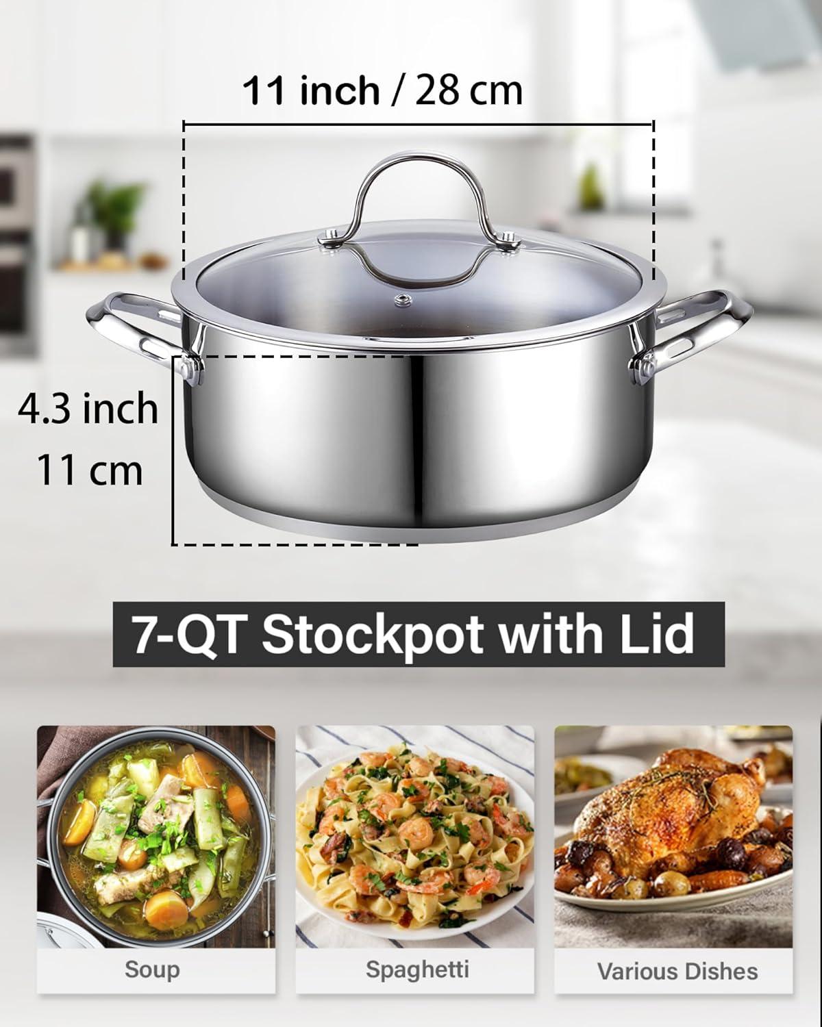 Cooks Standard Dutch Oven Casserole Classic Stainless Steel Stockpot