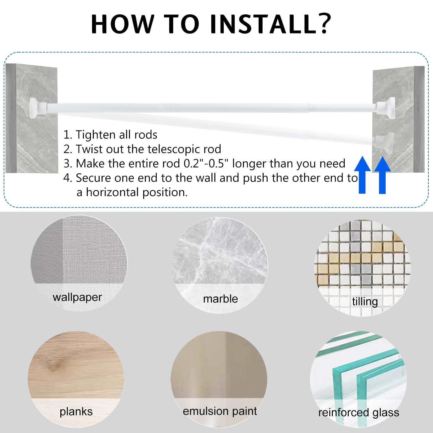 Tromay Heavy Duty Tension Shower Rod