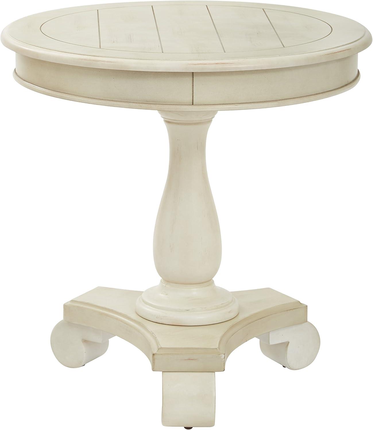 OSP Home Furnishings Avalon Hand Painted Round Accent table in Caribbean Finish