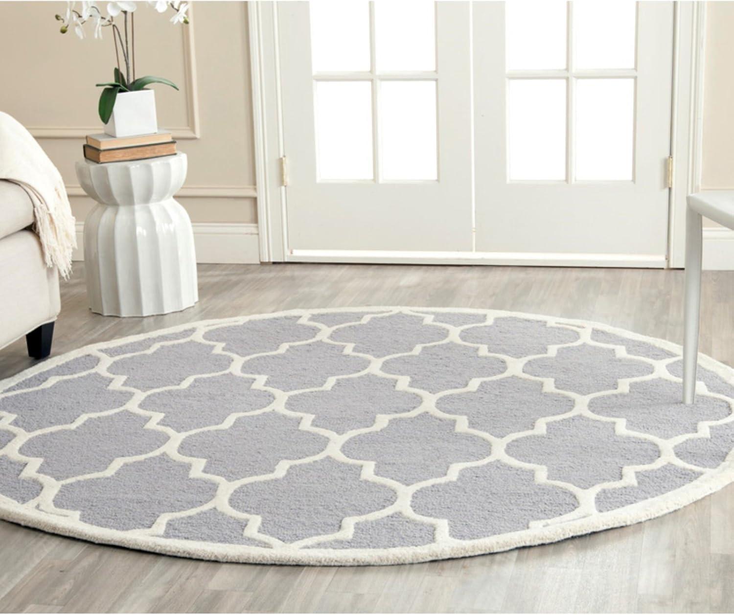 SAFAVIEH Cambridge Kevin Geometric Wool Area Rug, Lavender/Ivory, 8' x 10'