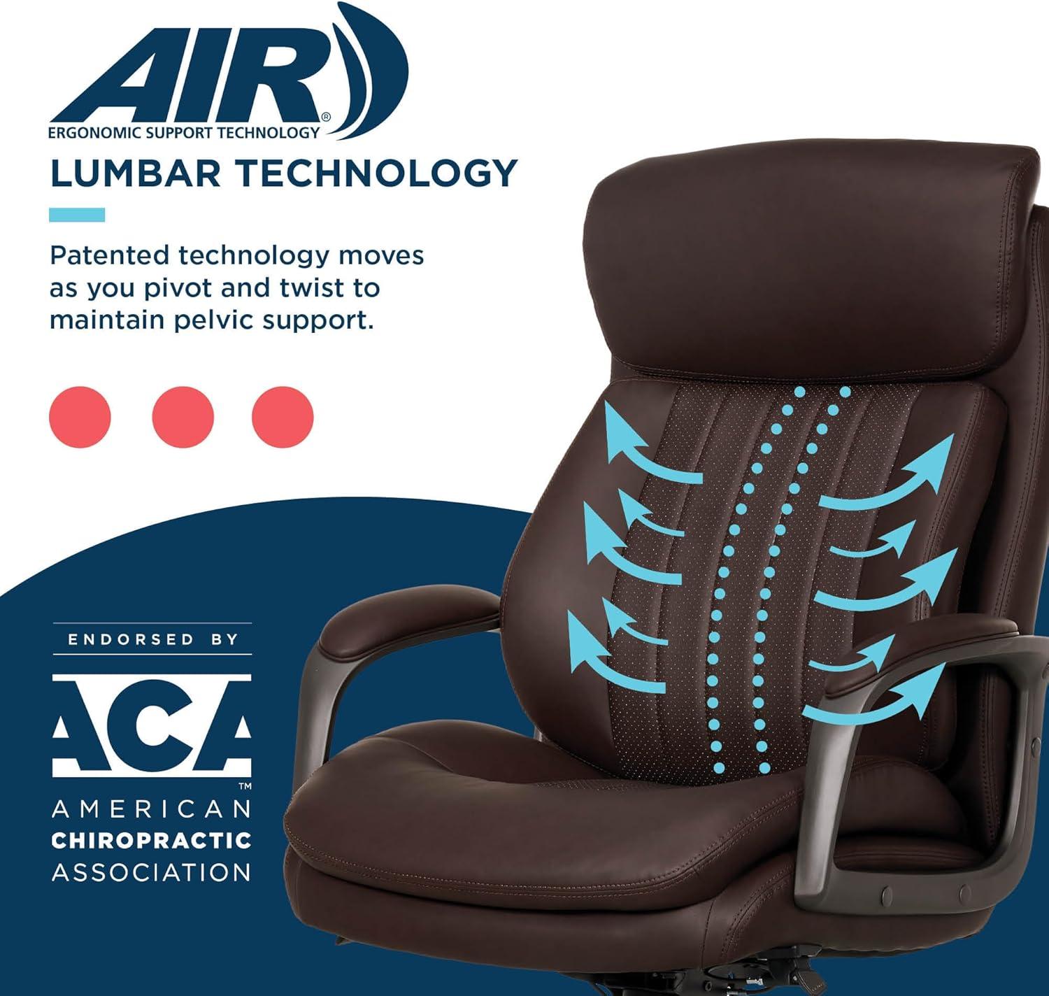 La-Z-Boy La-Z-Boy® Nova Executive Office Chair, Patented AIR Ergonomic Support Technology®, High-Back Premium Comfort & Support, Vegan PU Leather