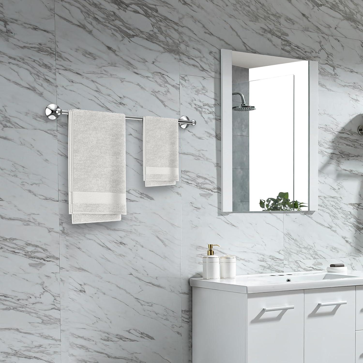 4-Piece Bathroom Hardware Accessory Set With 24" Towel Bar (Chrome Finish)