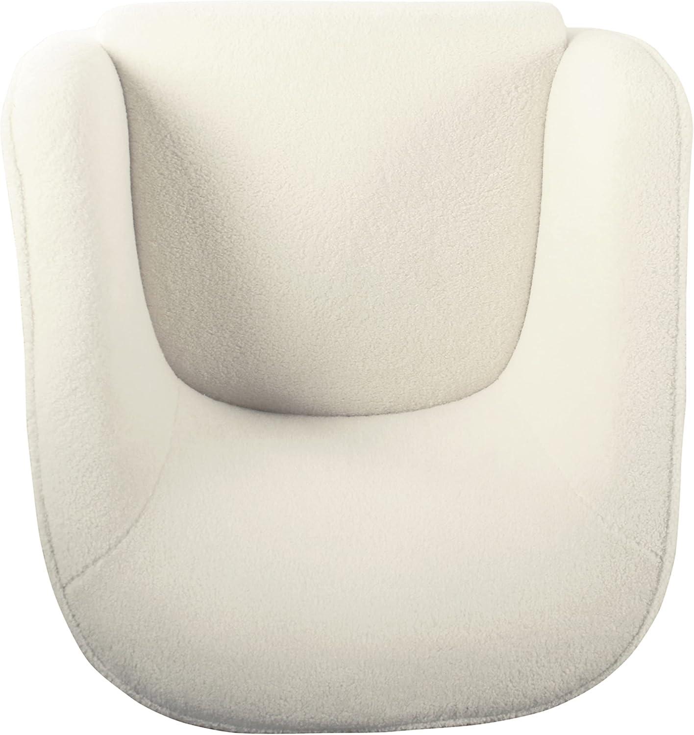 HomePop Sherpa Modern Wood and Fabric Accent Chair in Cream Finish