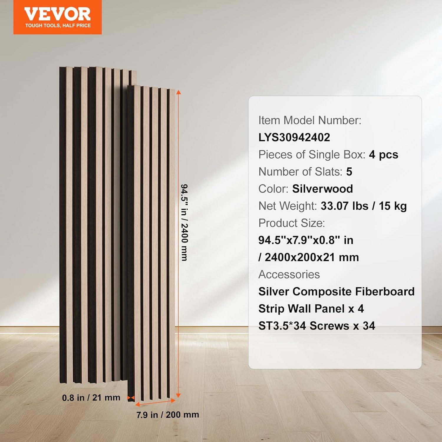 VEVOR Wood Slat Acoustic Panels for Modern Wall Decor