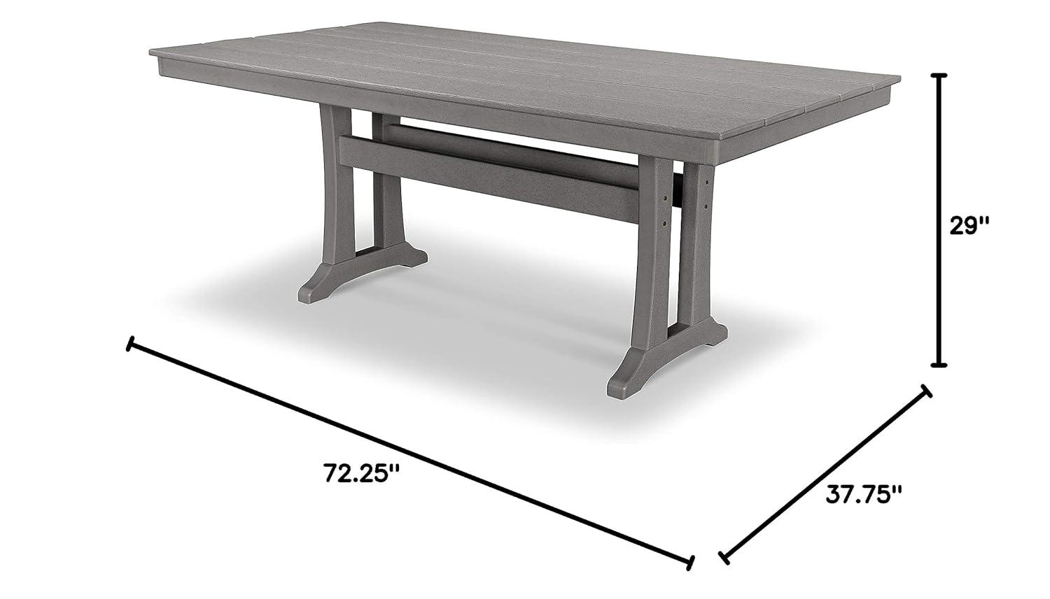 Farmhouse Trestle 37.75" x 72.25" Dining Table