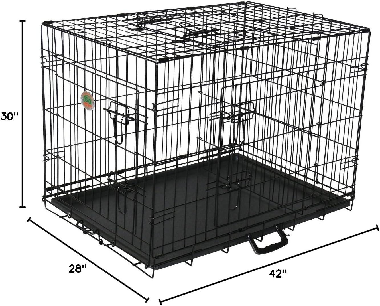 Go Pet Club Metal Collapsible Pet Crate with 3 Doors