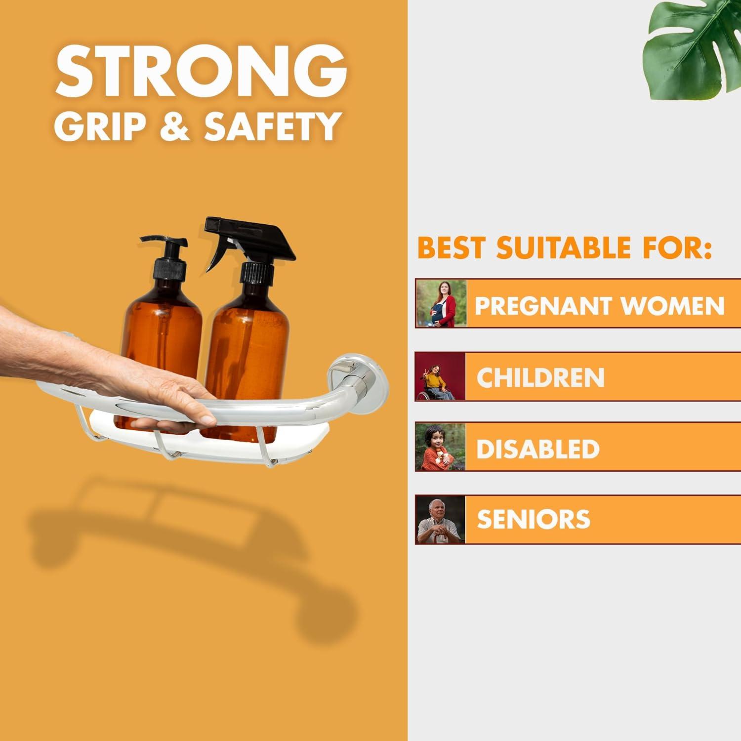 Shelf Grab Bar for Bathroom Shower Tub Kitchen Safety Aid/304 Stainless/Polished Chrome/ 18" x 5.5"