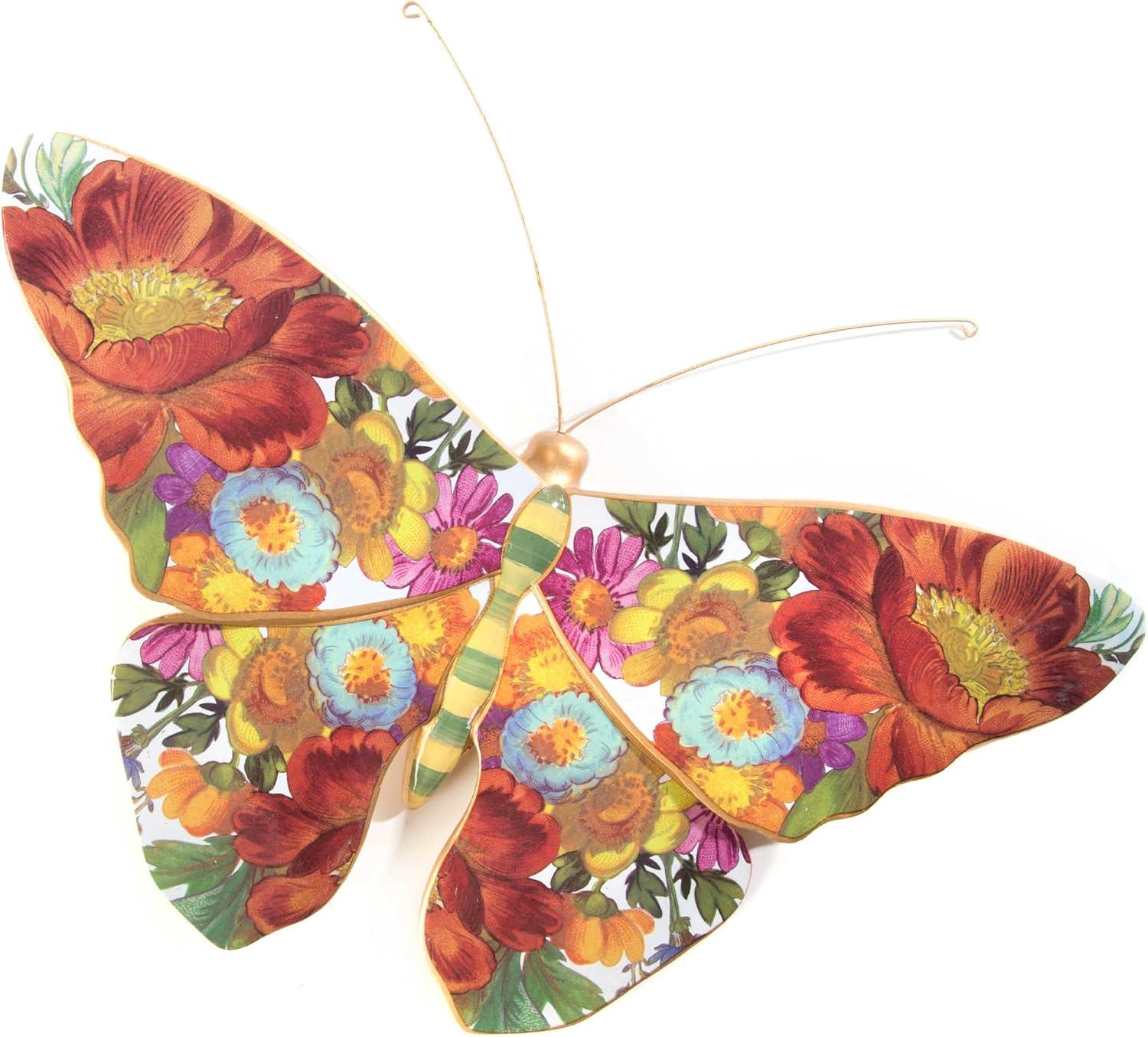 Floral Market Gold-Edged Butterfly Wall Art in Resin