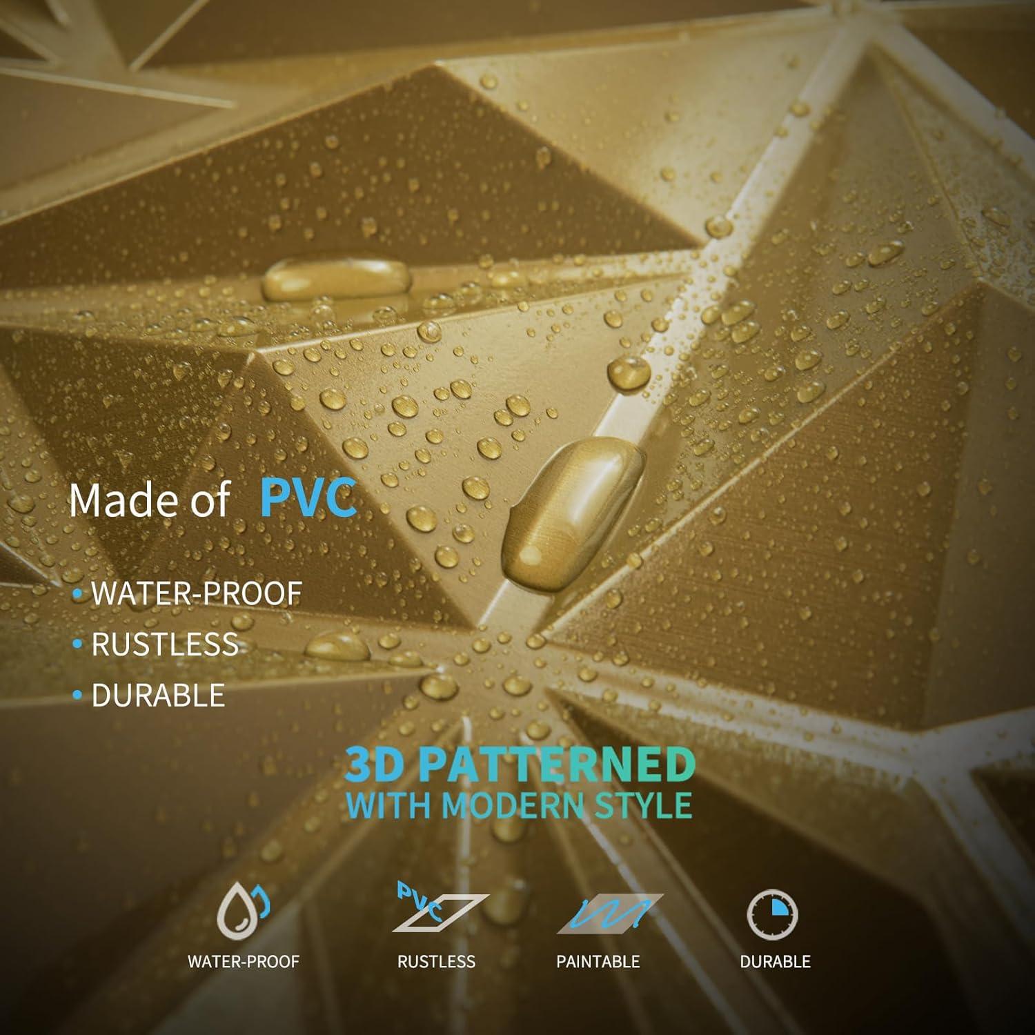 HD FLOORING, INC. Art3d 33-Pack 3D Wall Panels For Interior Wall Decor, Diamond Textured Feature Wall Paneling For Gaming Living Room TV Wall Background Accent Wall