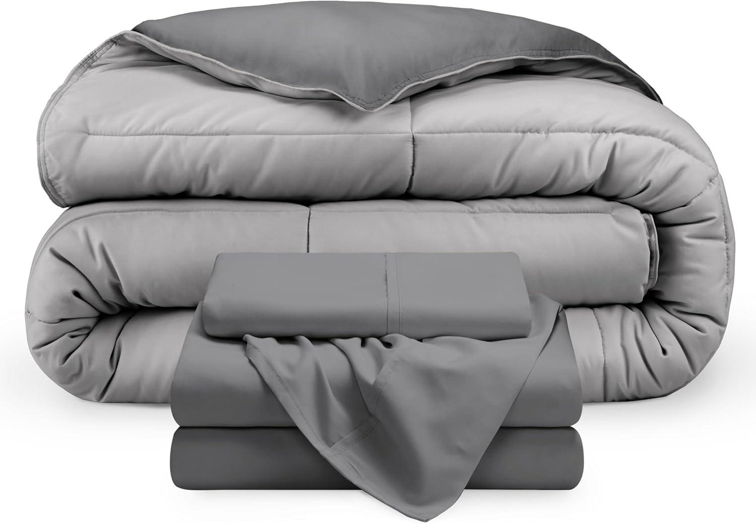 Bare Home 1800 Premium Microfiber Reversible Bed-In-A-Bag