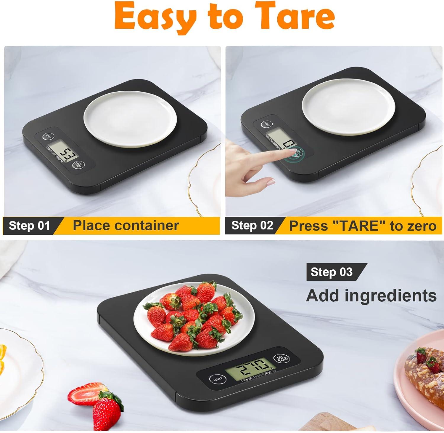 Smart Digital Black Kitchen Food Scale with Nutritional Calculator