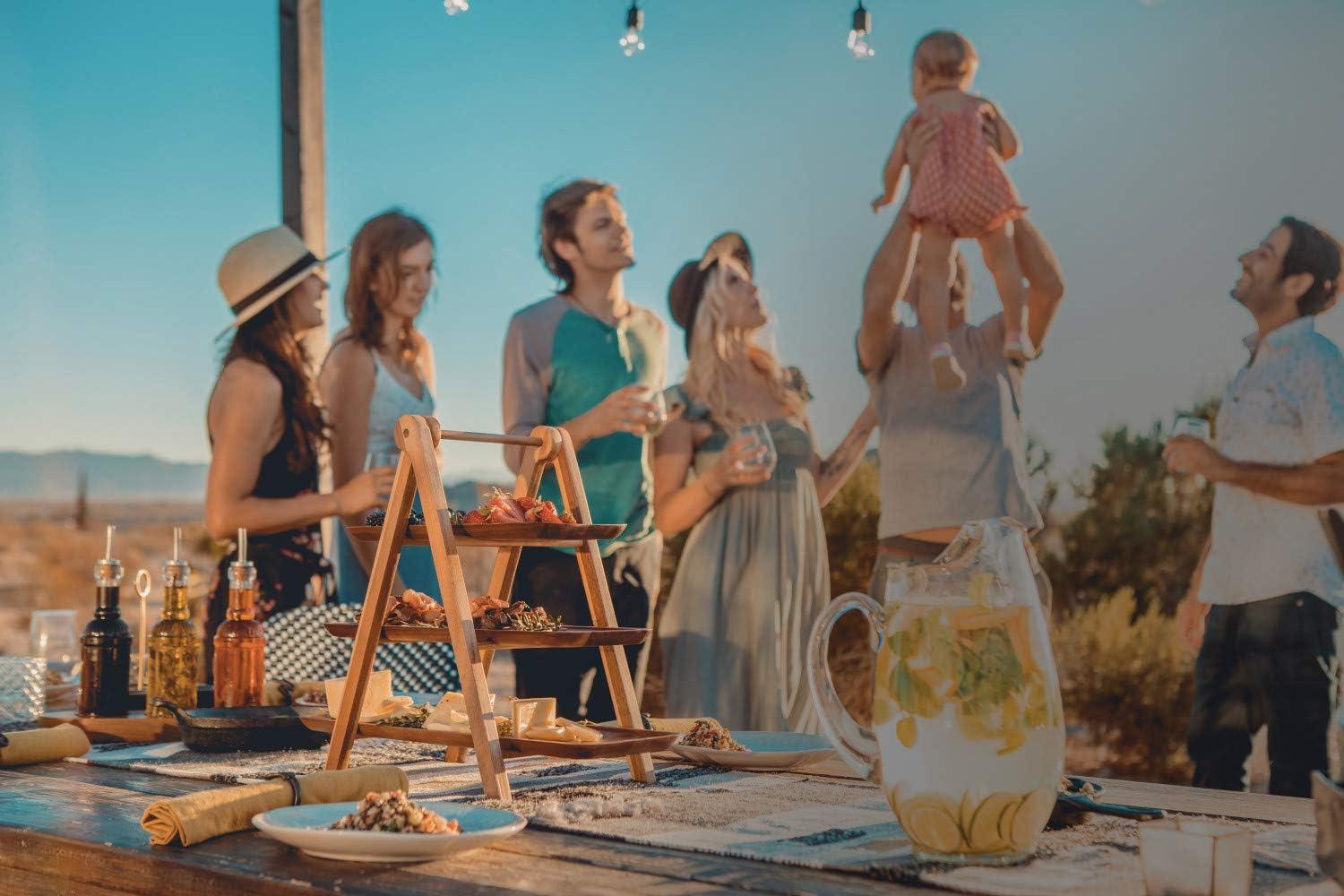 Union Rustic 3 Tiered Serving Tray - Charcuterie Boards - Wood Serving Platters Austyn