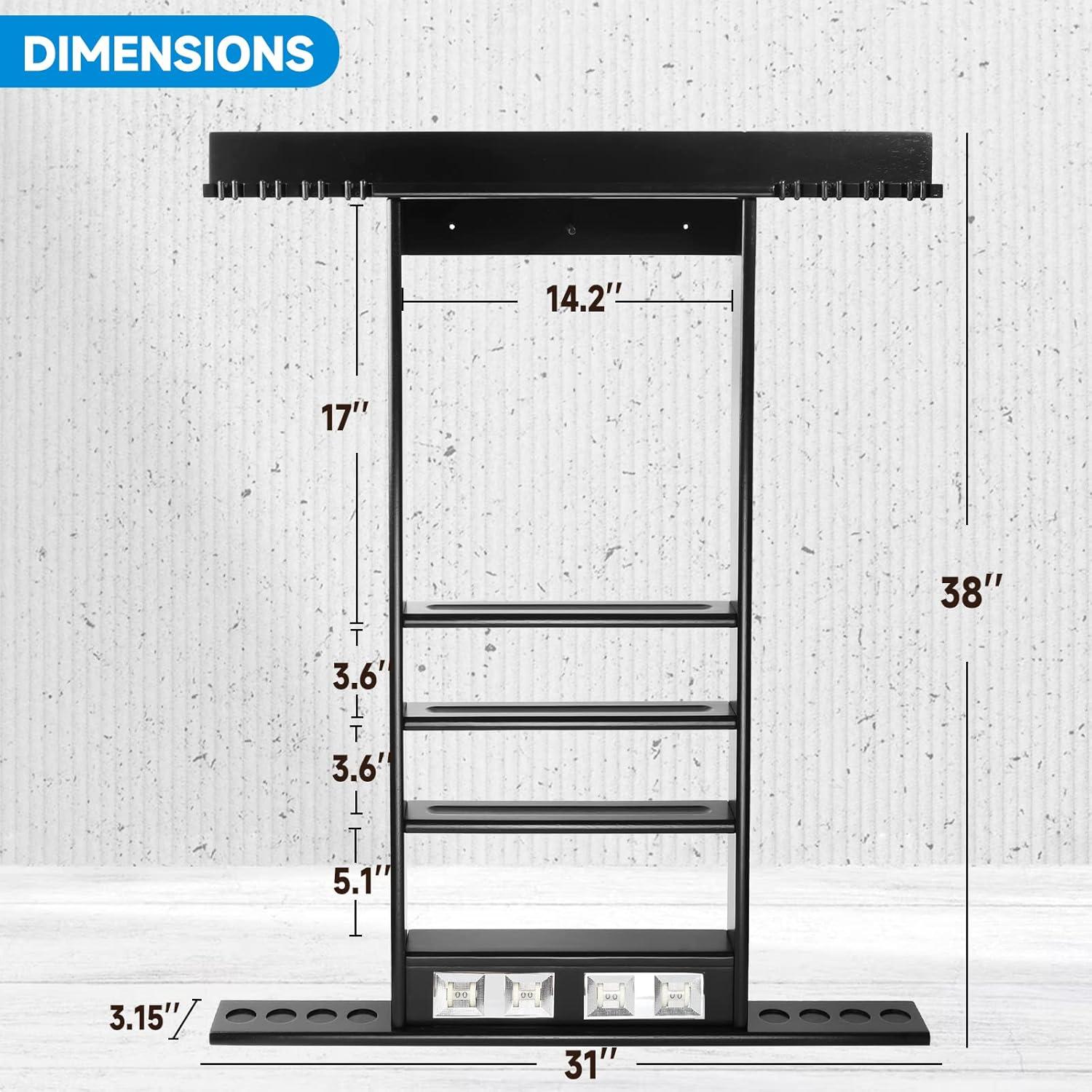 GSE Games & Sports Expert Wood Pool Cue Rack