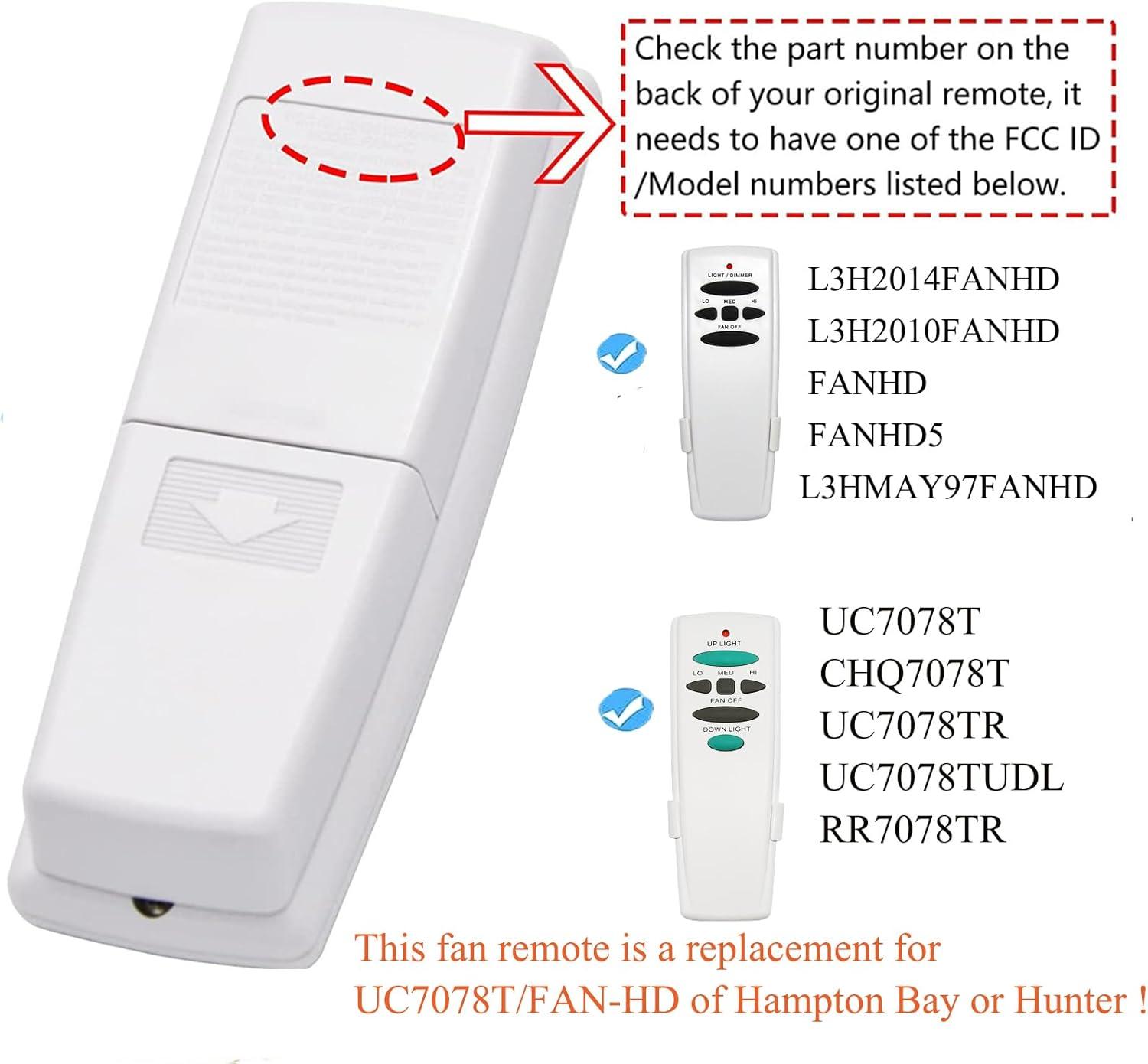 White Ceiling Fan Remote Control with Up/Down Light