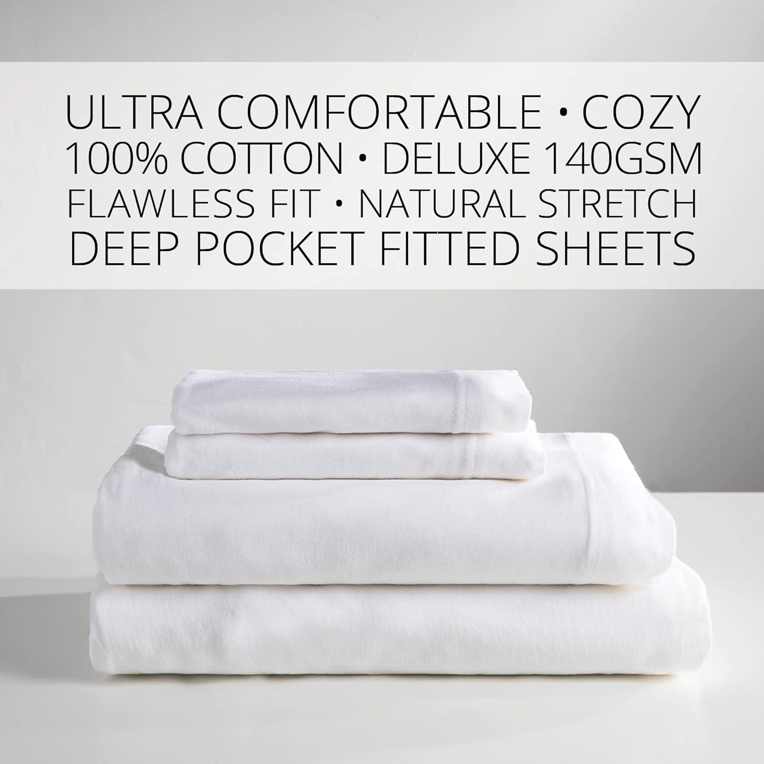 White King Cotton Jersey Sheet Set