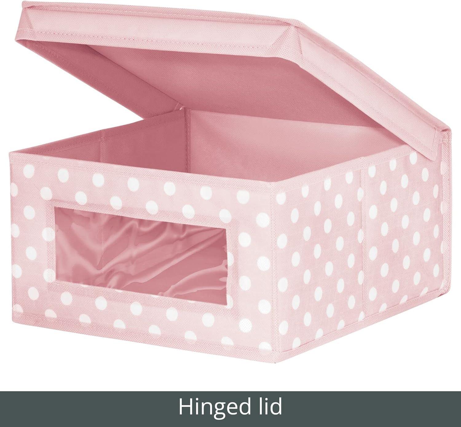 mDesign Medium Fabric Nursery Box with Lid/Window
