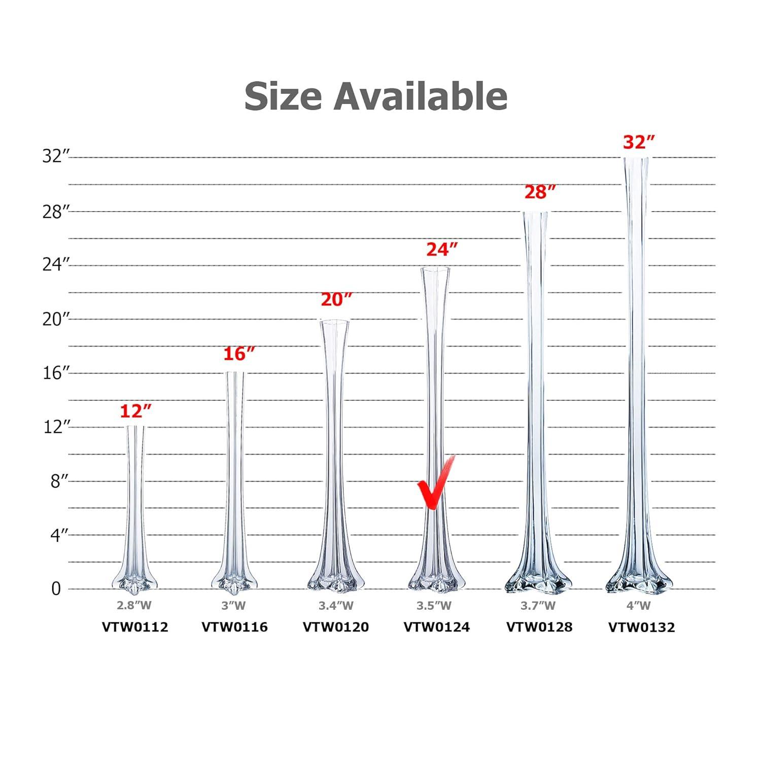 87187 24 in. Tower Vase, Clear