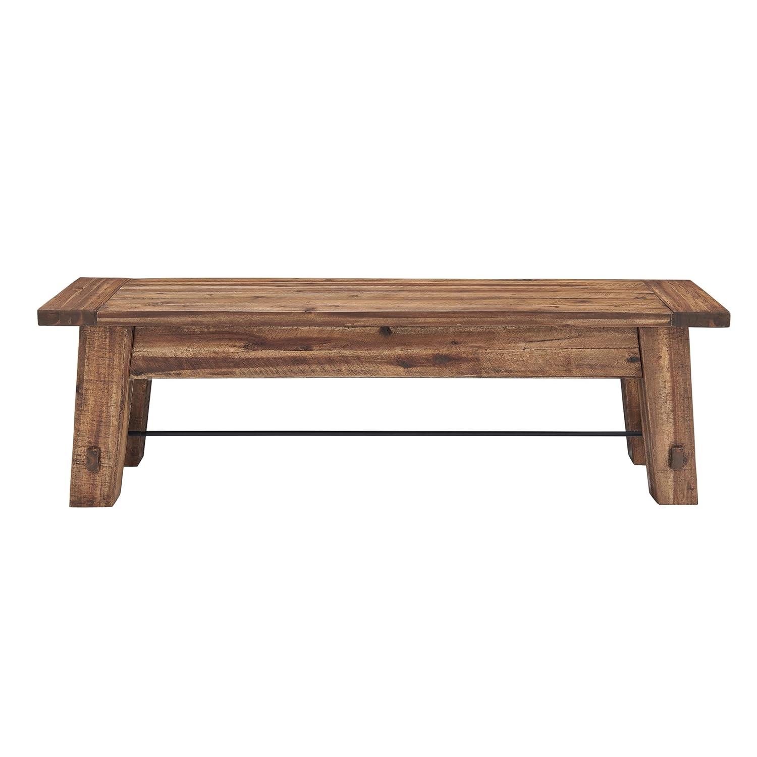 Durango Wood Entryway/Dining Bench Dark Brown - Alaterre Furniture: Industrial Accent, 60" Long