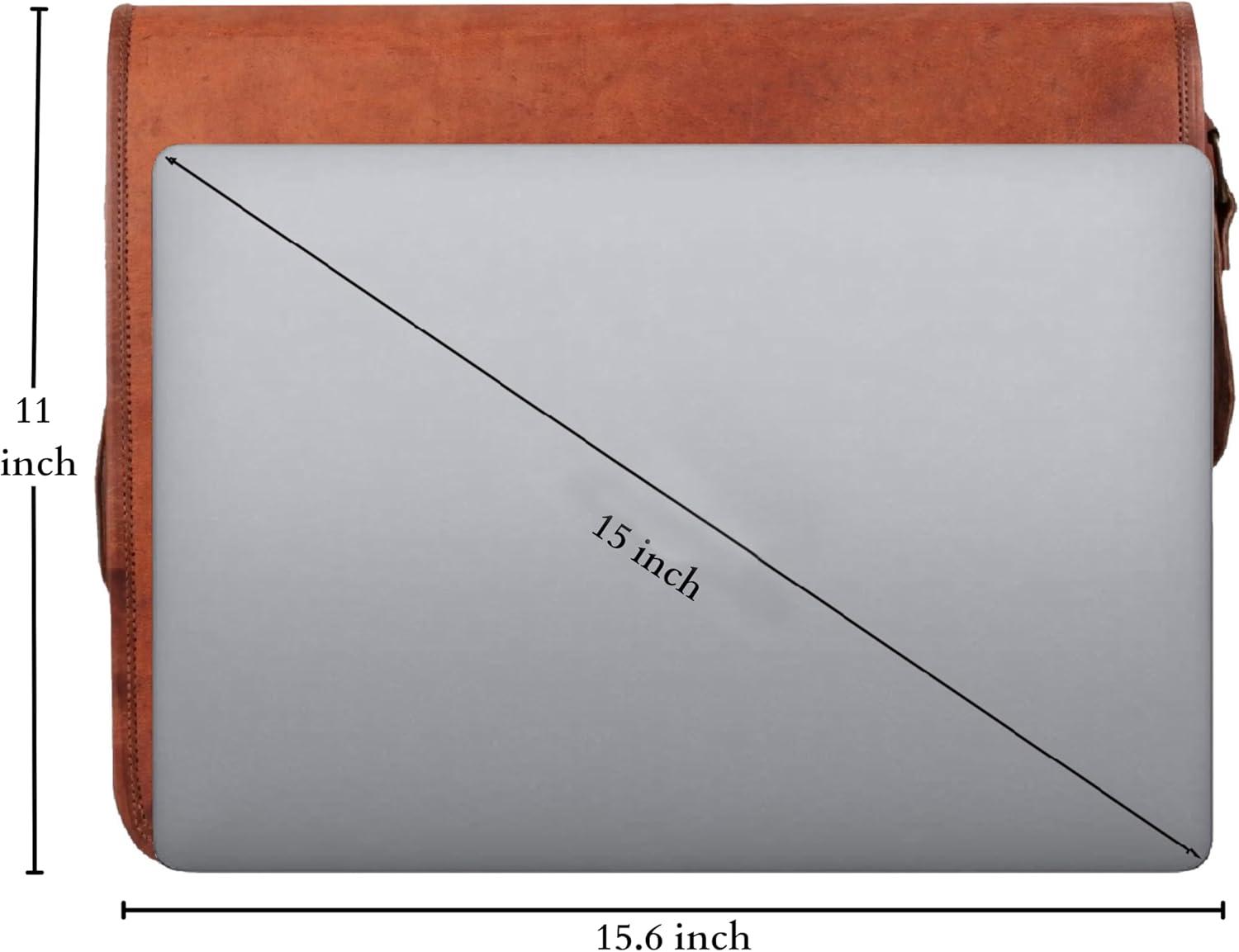 Messenger Bag Genuine Leather (Unisex, Adults, Brown, Medium) by Vintage Gallery!!