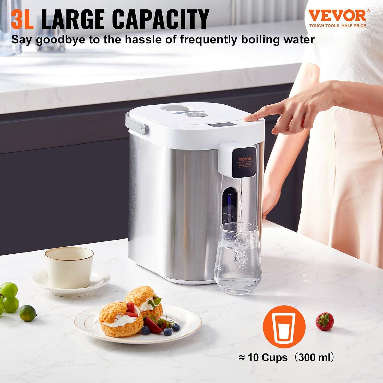 Stainless Steel 3L Hot Water Dispenser with LCD and Child Lock