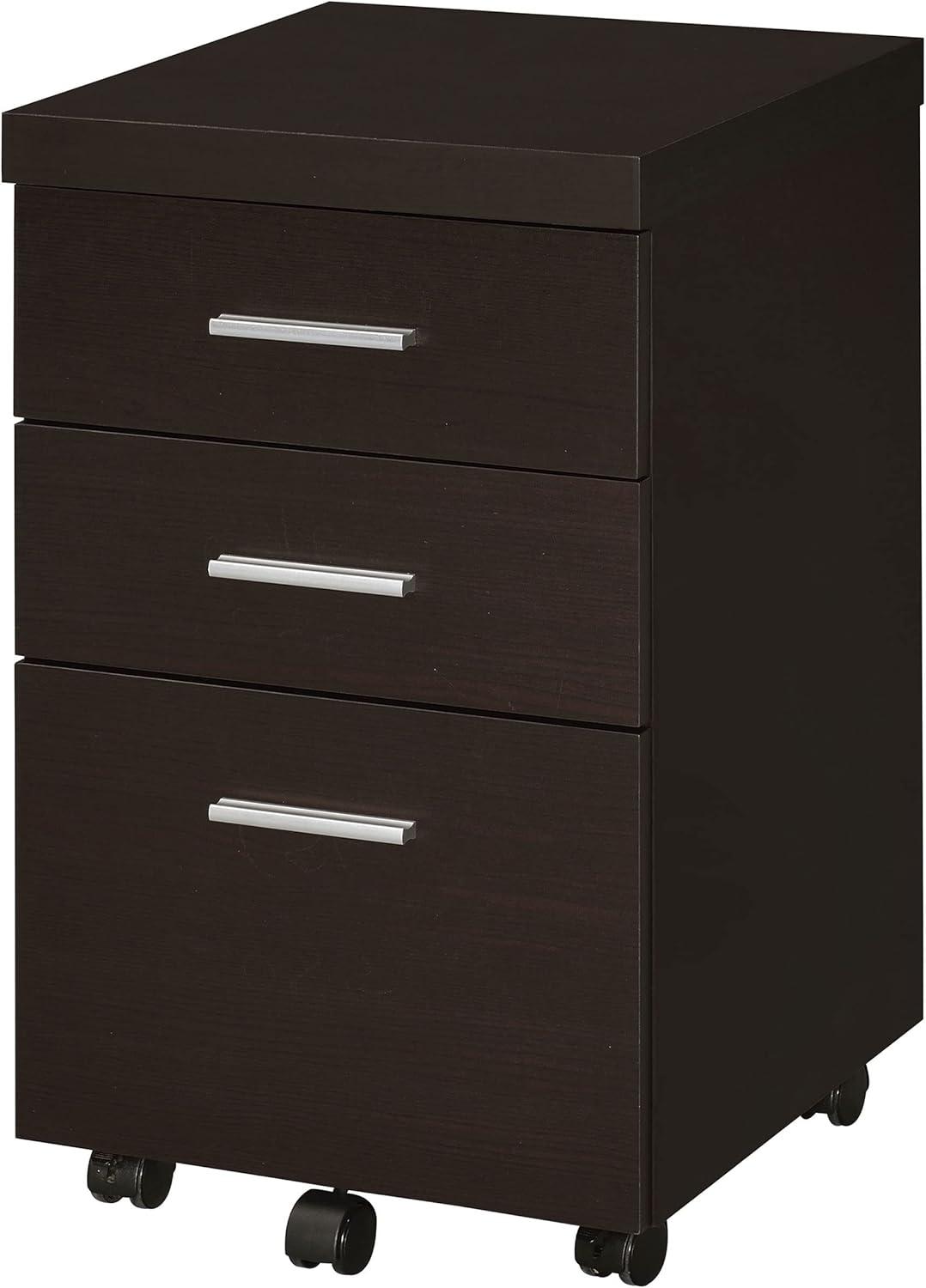 Black 3-Drawer Lockable Mobile Storage Cabinet