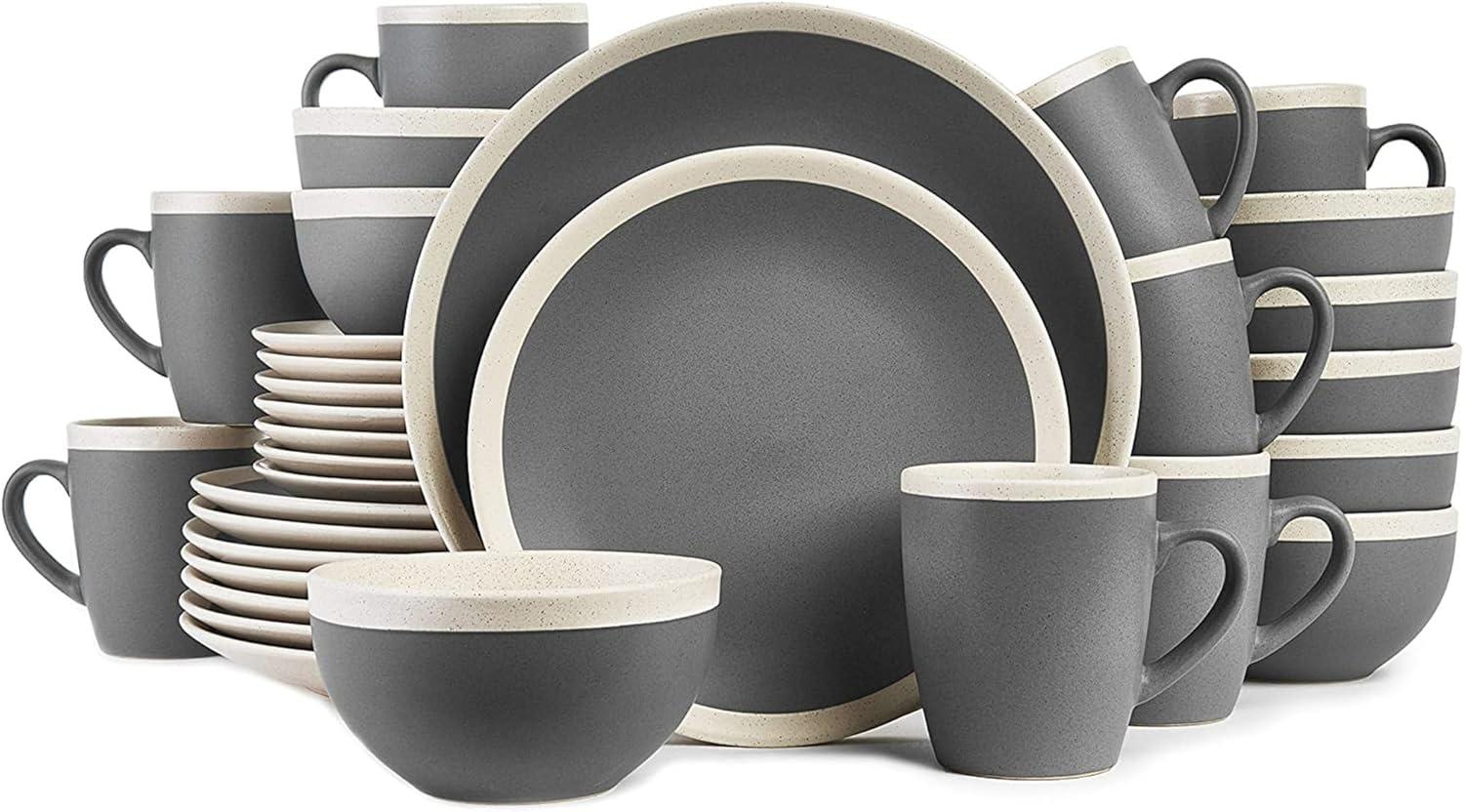 Stone Lain Serenity 32-Piece Stoneware Dinnerware Set, Service for 8