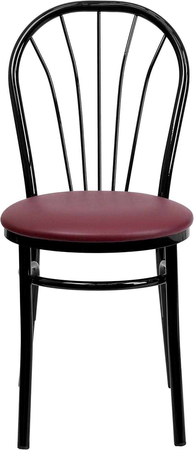 Flash Furniture HERCULES Series Fan Back Metal Chair - Burgundy Vinyl Seat