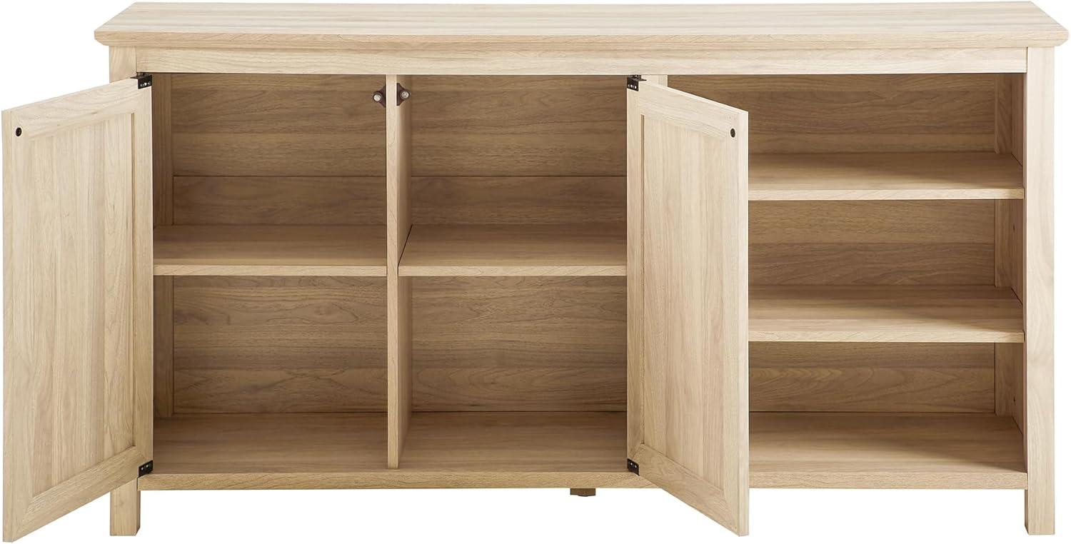 Mila 58" 2 Door Angled Groove Sideboard - Birch / Beige