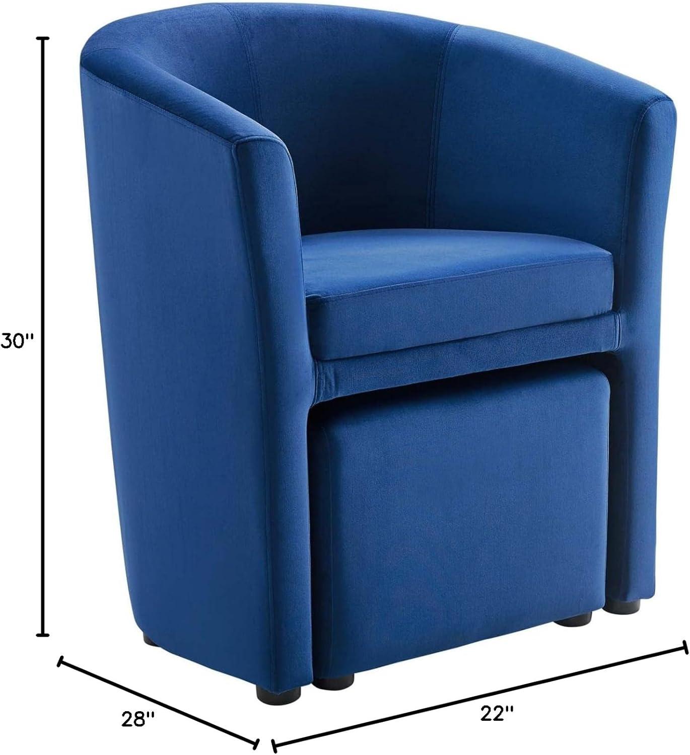 Divulge Performance Velvet Arm Chair and Ottoman Set by Modway