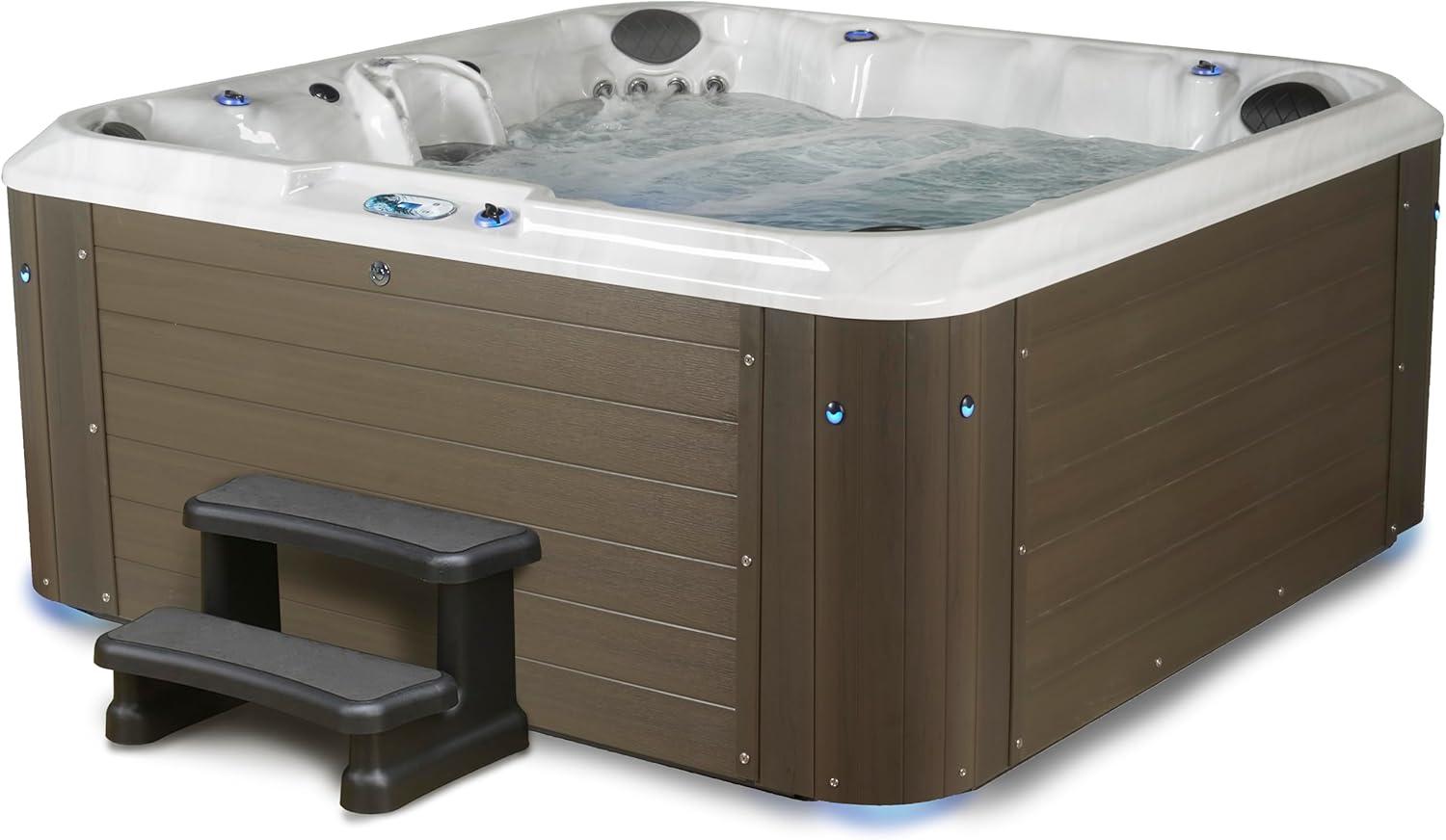 Amplified 100-Jets 6-Person Lounger Spa w/Bluetooth Stereo and 3 Pumps by Aqualife by Strong Spas