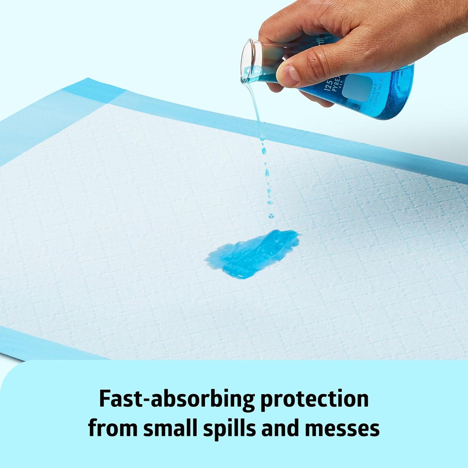 Medline Quilted Basic Disposable Blue Underpad, For Incontinence, Furniture Protection or Pet Pads, 23" X 36", Blue, 150 Count