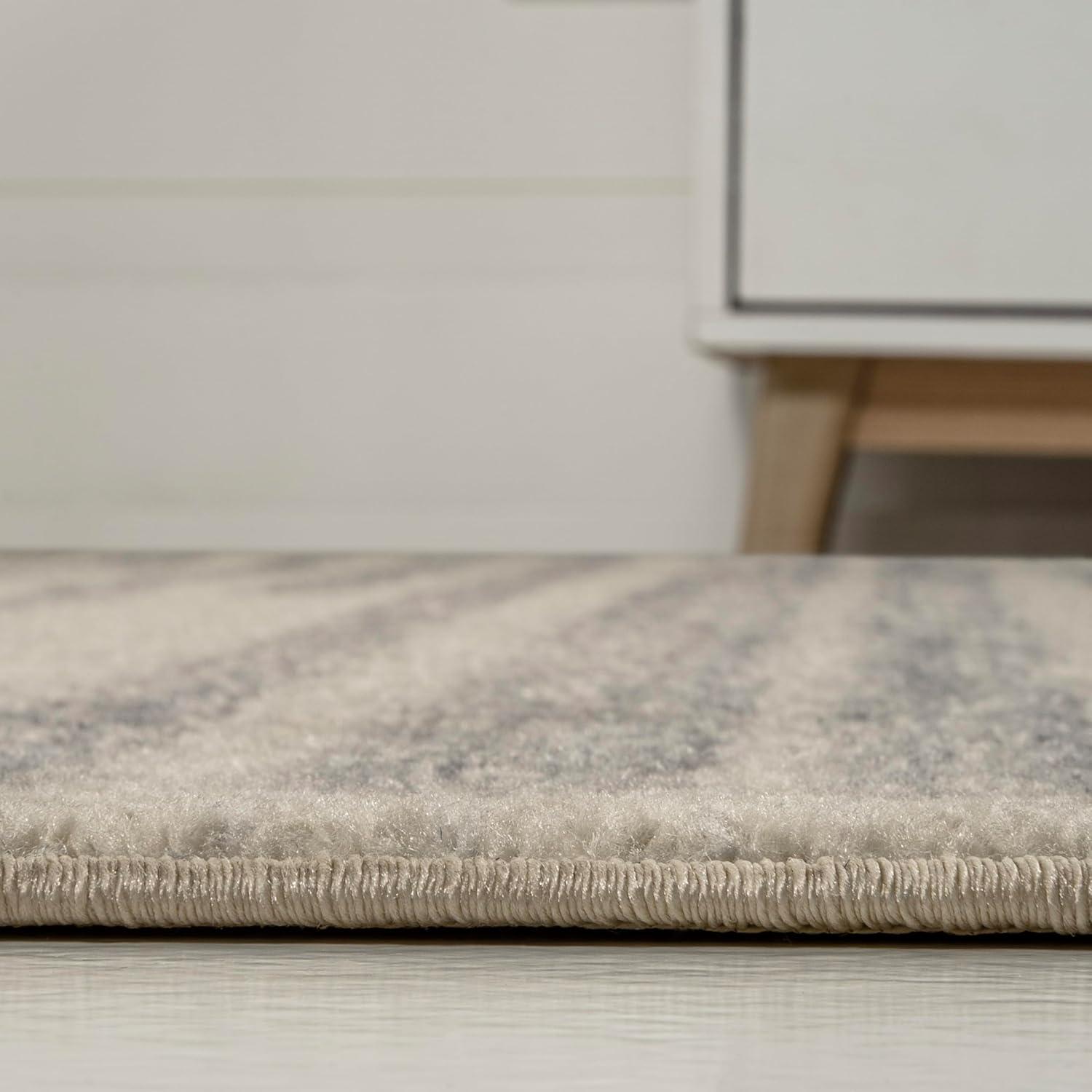 JONATHAN Y Khalil Modern Berber Stripe Cream/Gray 4 ft. x 6 ft. Area Rug