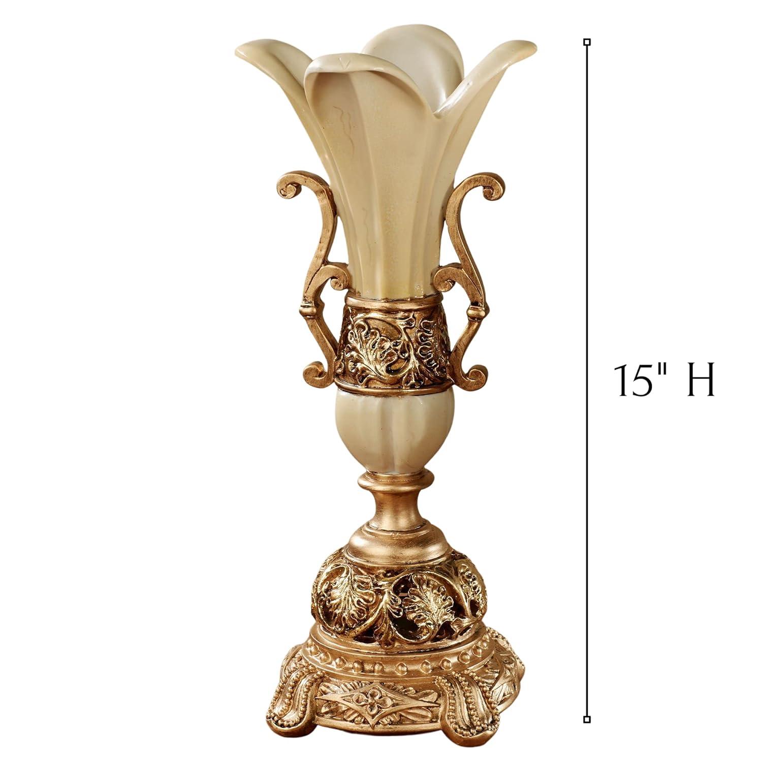 Chalmette Table Vase Gold/Ivory Gold/Ivory 7 inch d x 15 inch h
