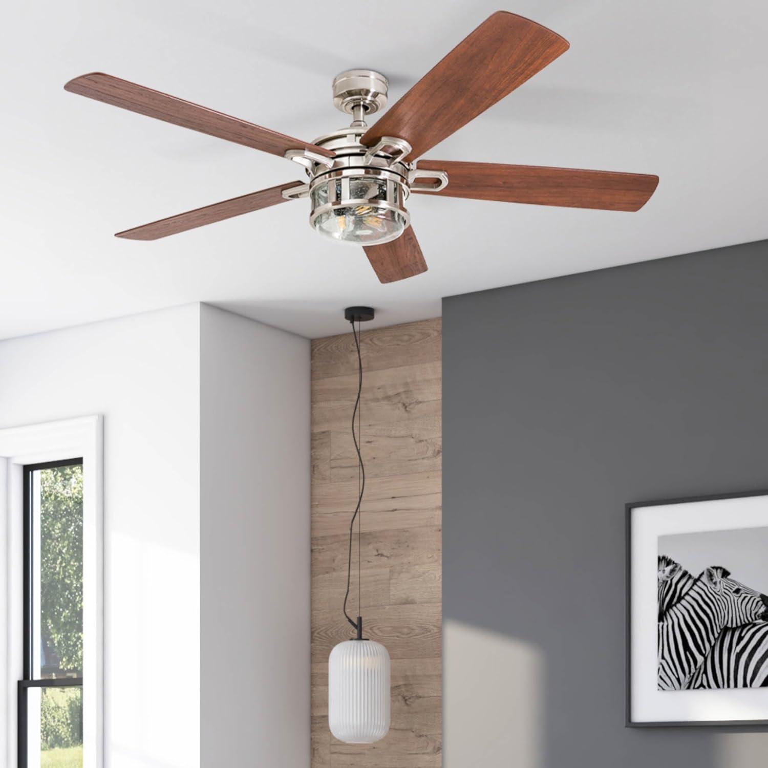 Honeywell Bontera 52" Craftsman Brushed Nickel LED Remote Control Ceiling Fan