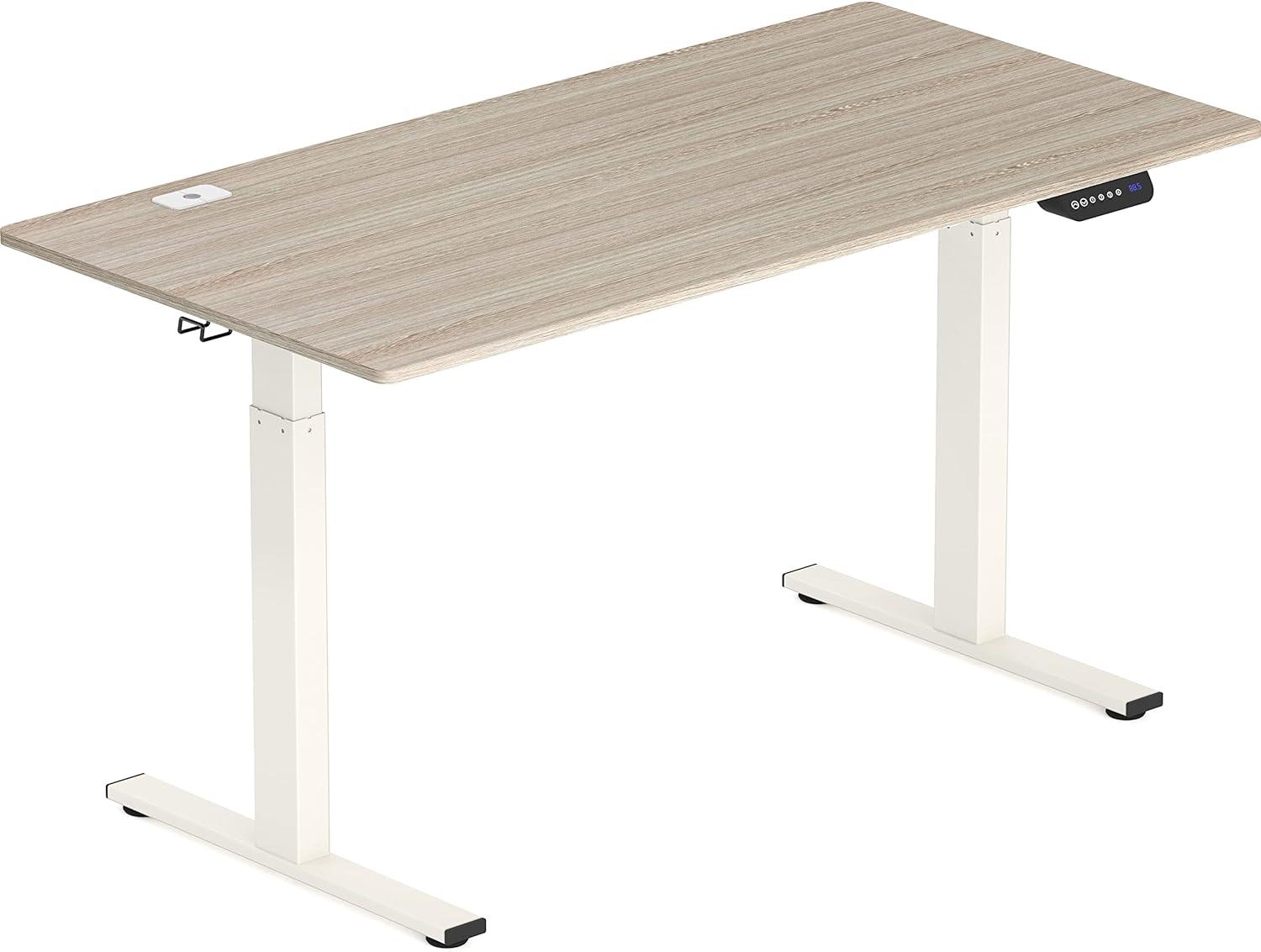 Maple 55-Inch Electric Adjustable Height Standing Desk