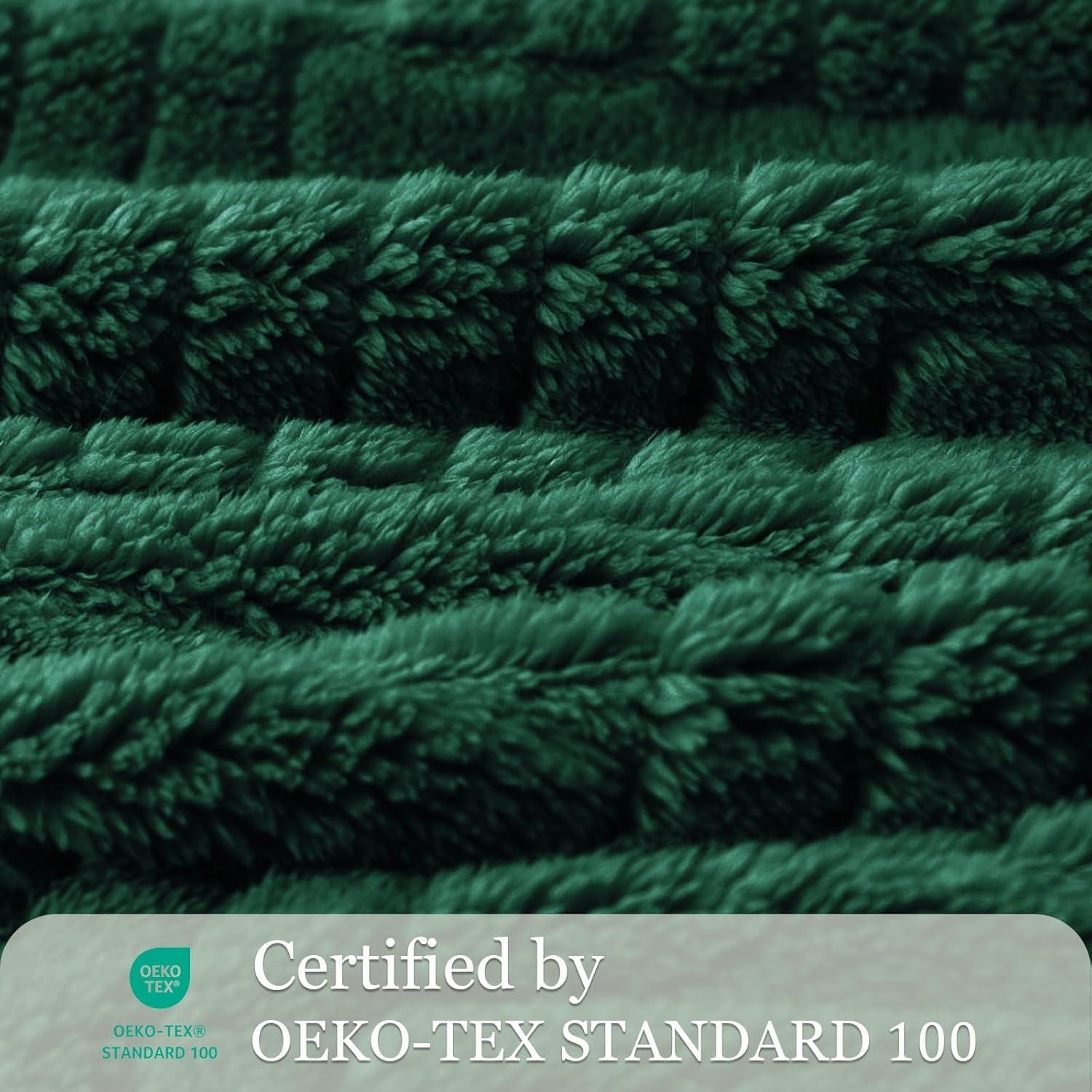 Whale Flotilla Flannel Fleece Queen Size(90x90 Inch) Lightweight Bed Blanket, Soft Velvet Bedspread Plush Fluffy Coverlet Palm Leaf Design Decorative Blanket for All Seasons, Dark Green…