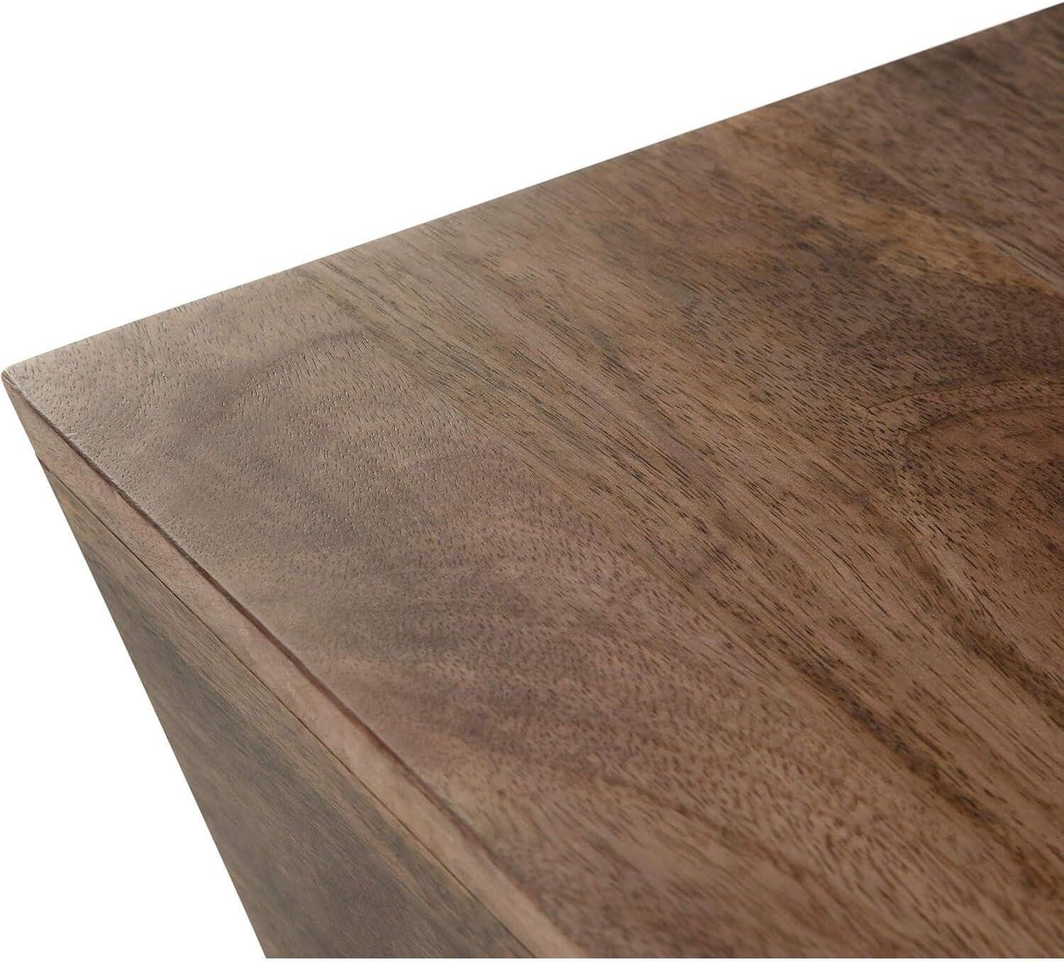 Simpli Home Abba SOLID MANGO WOOD 28 inch Wide Square Modern Coffee Table in Dark Brown, Fully Assembled