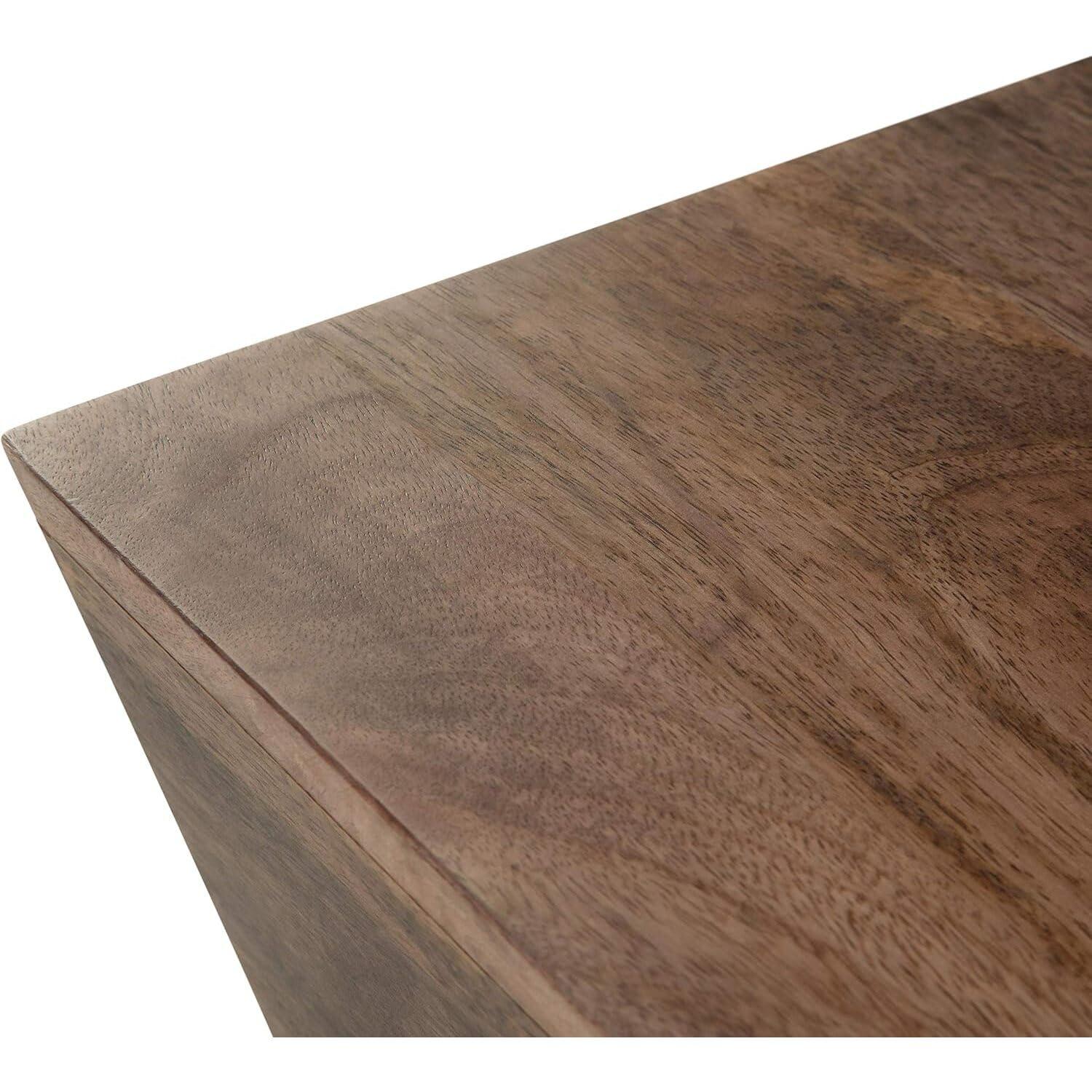 Simpli Home Abba SOLID MANGO WOOD 28 inch Wide Square Modern Coffee Table in Dark Brown, Fully Assembled