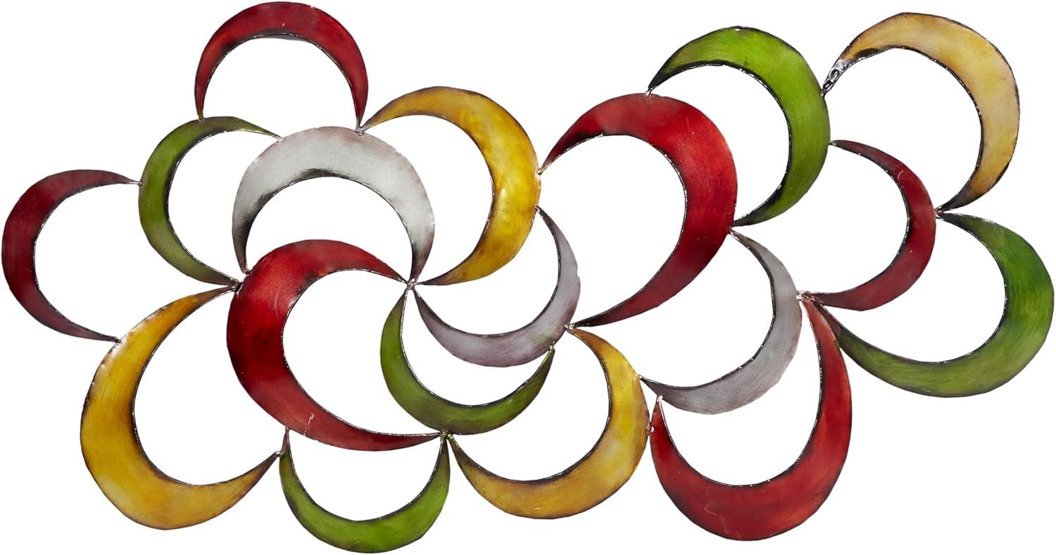 Multicolored Abstract Pinwheel Metal Wall Sculpture