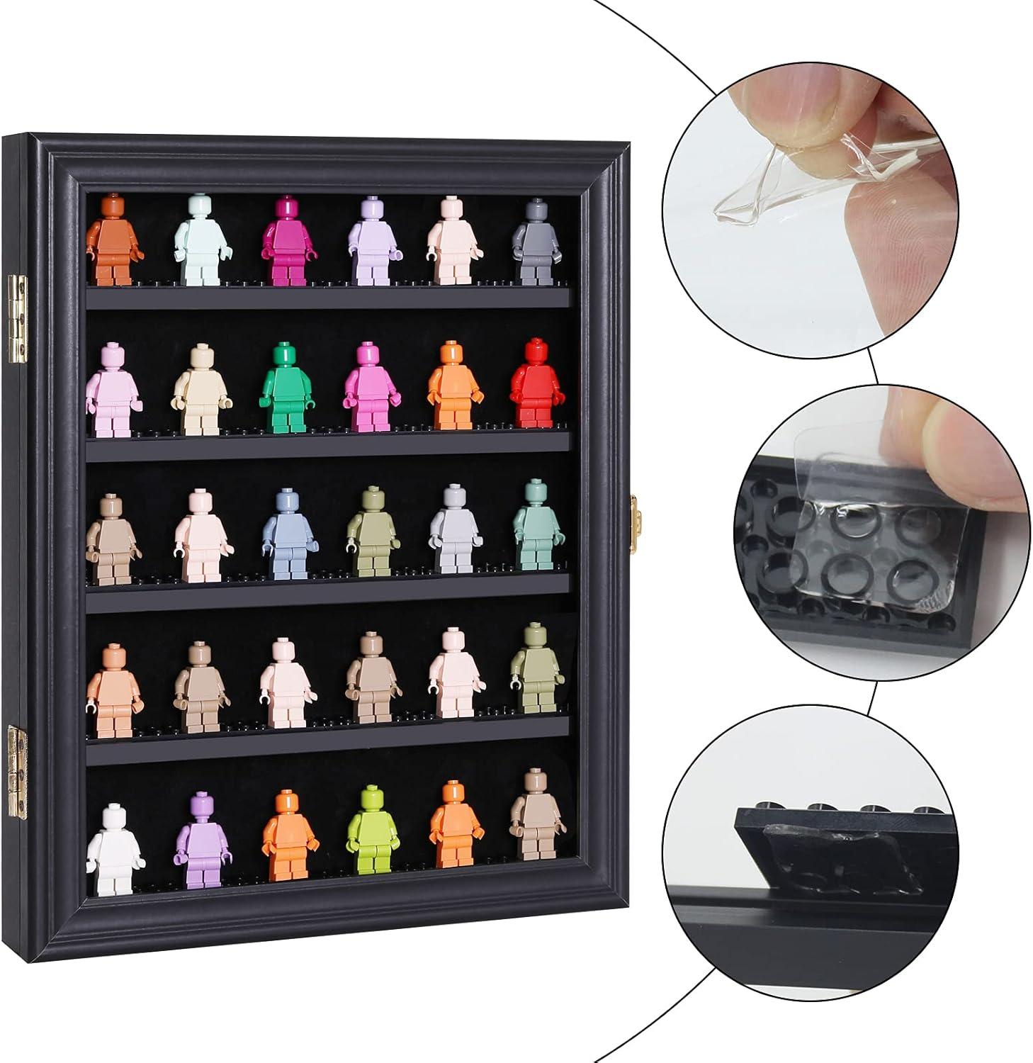 Black Acrylic Lockable Wall Mount Minifigure Display Case