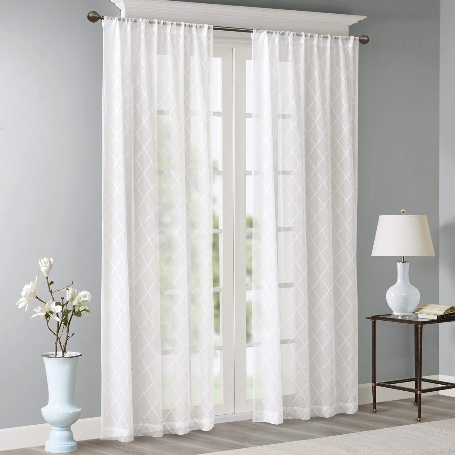 Nirod Diamond Sheer Window Curtain Panel