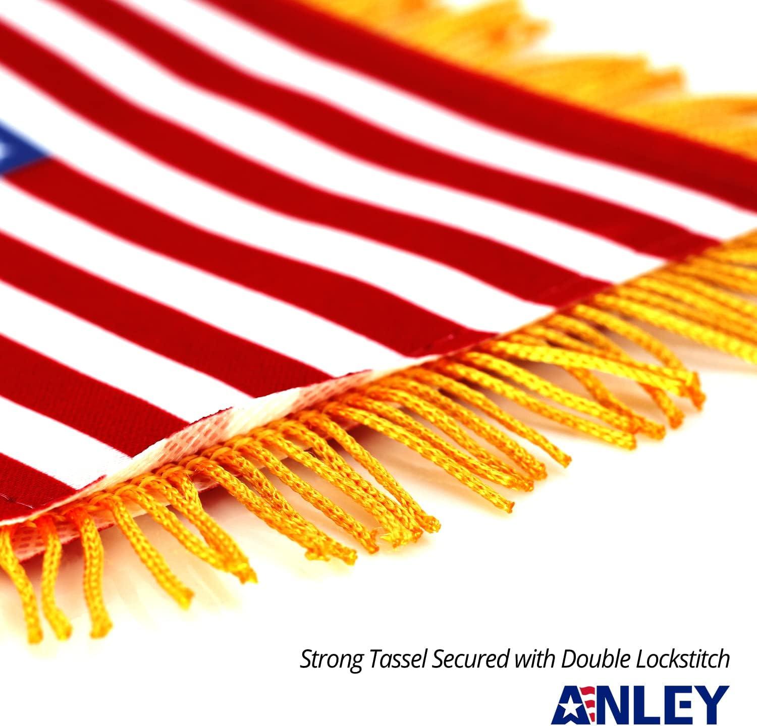 Anley 4 X 6 Inch USA Fringy Window Hanging Flag - American Hanging Flag