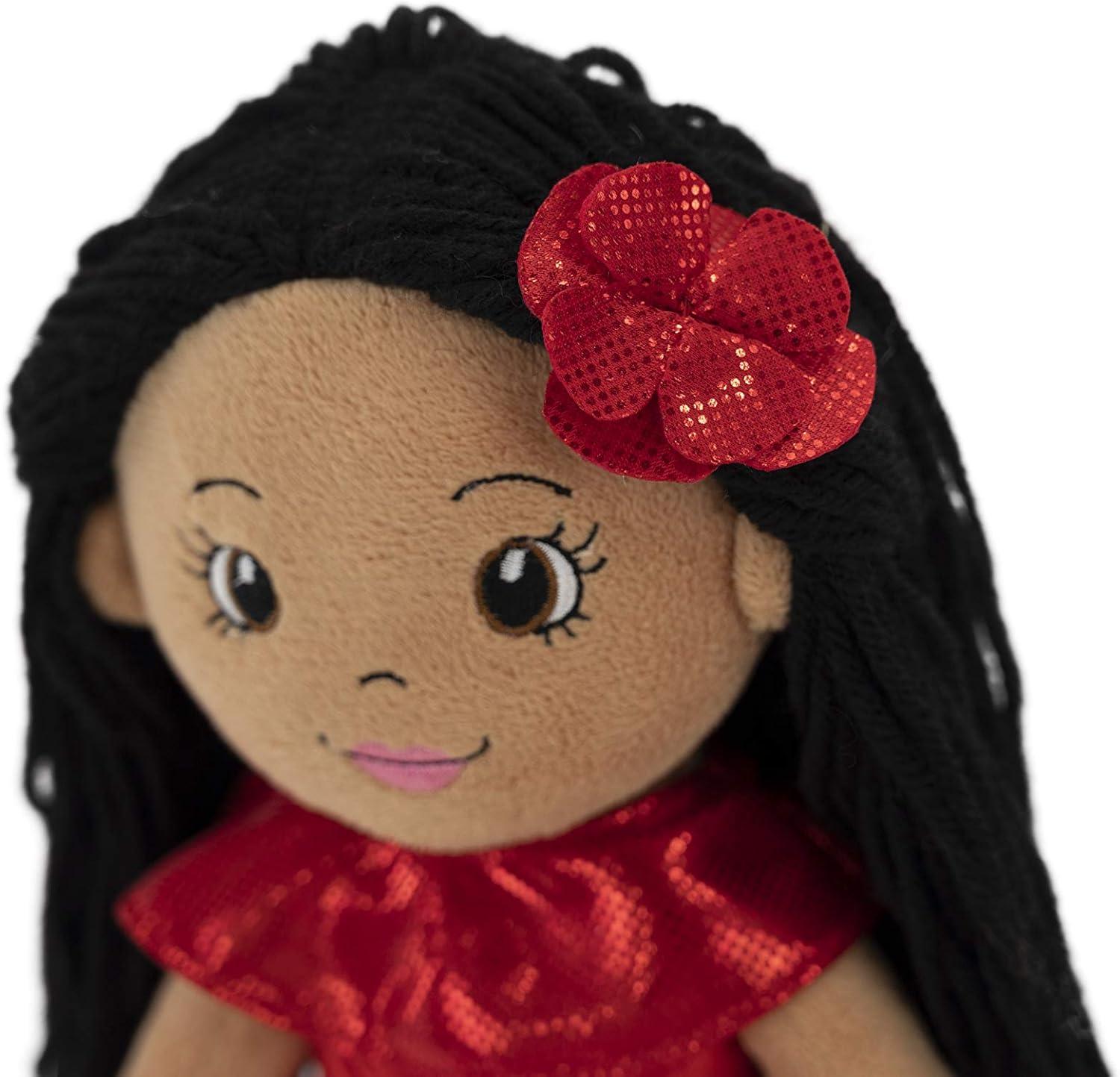 Julie the Salsa Dancer 14" Plush Rag Doll with Red Dress